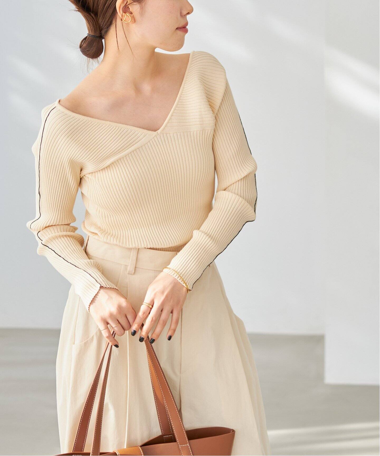 JANE SMITH/ジェーンスミス】16G RIB V NECK プルオーバー（その他  