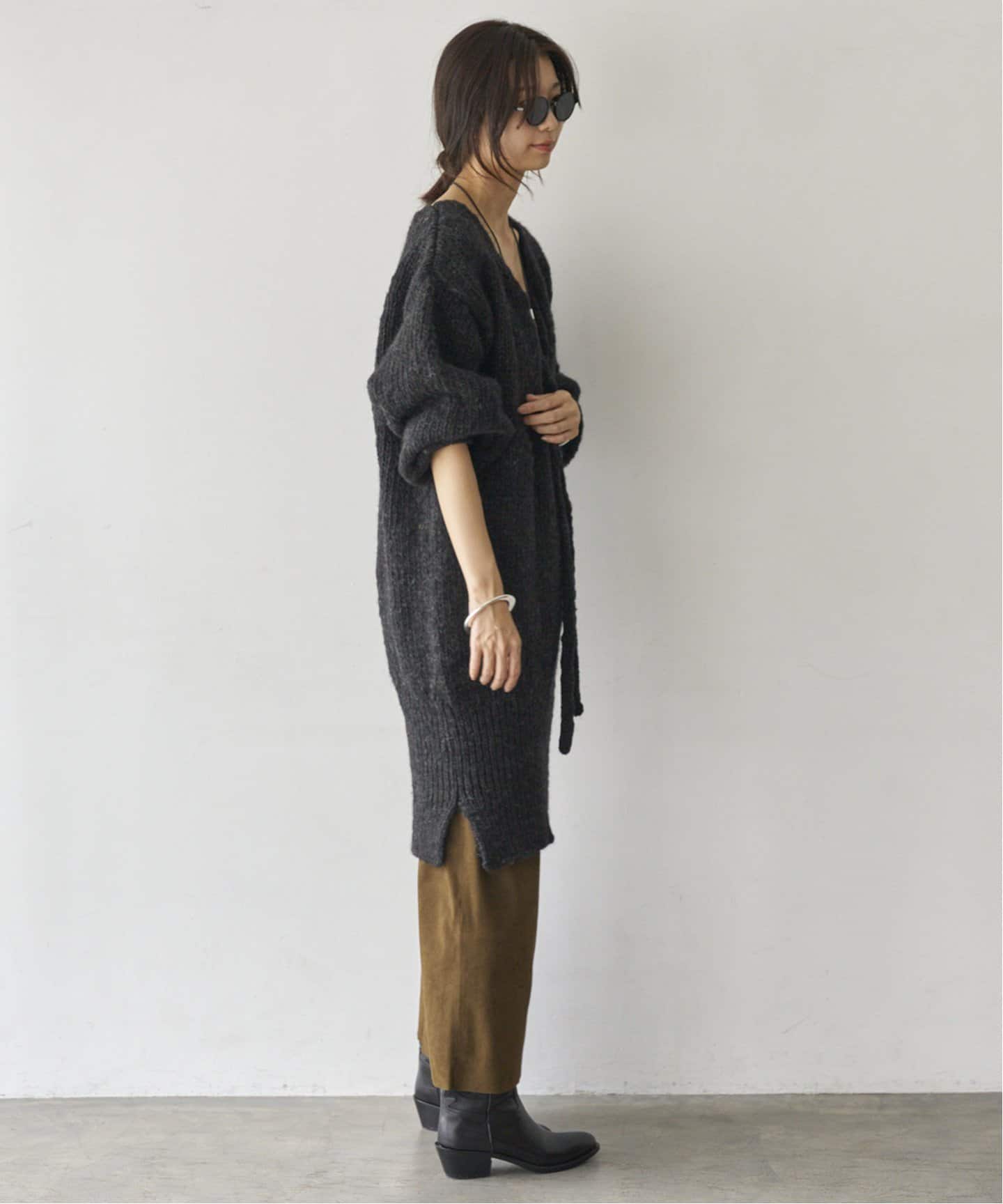 2023AW エンリカ　enrica スラブヤーンマルチボーダーカーディガン　黒 enrica - エンリカ | 正規通販 HALLOW's web store