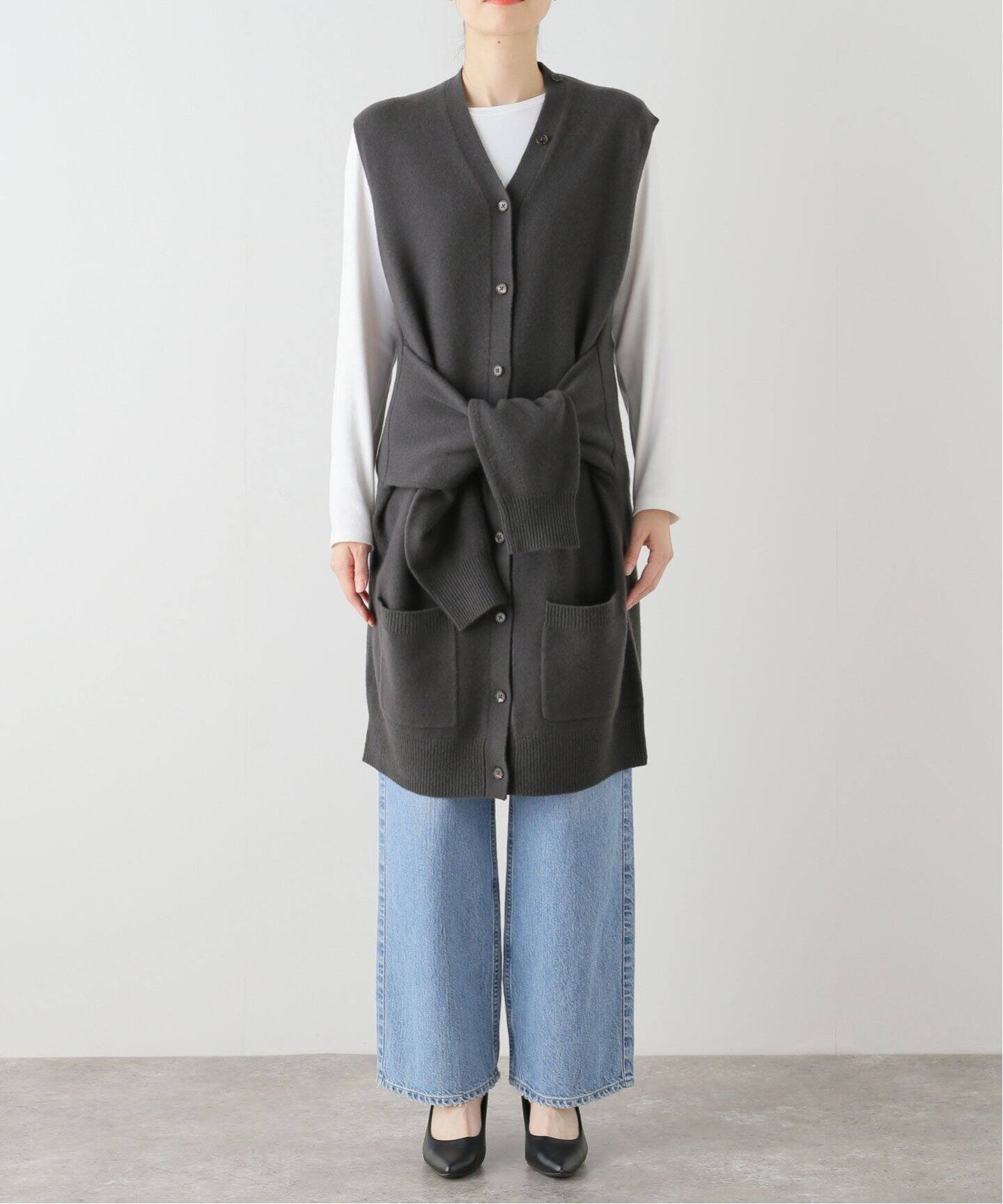 DOMELLE ドメル バックフォーム ベスト S DOMELLE/ドメル LAMBS WOOL 2WAY ベスト（ベスト）｜Plage（プラージュ