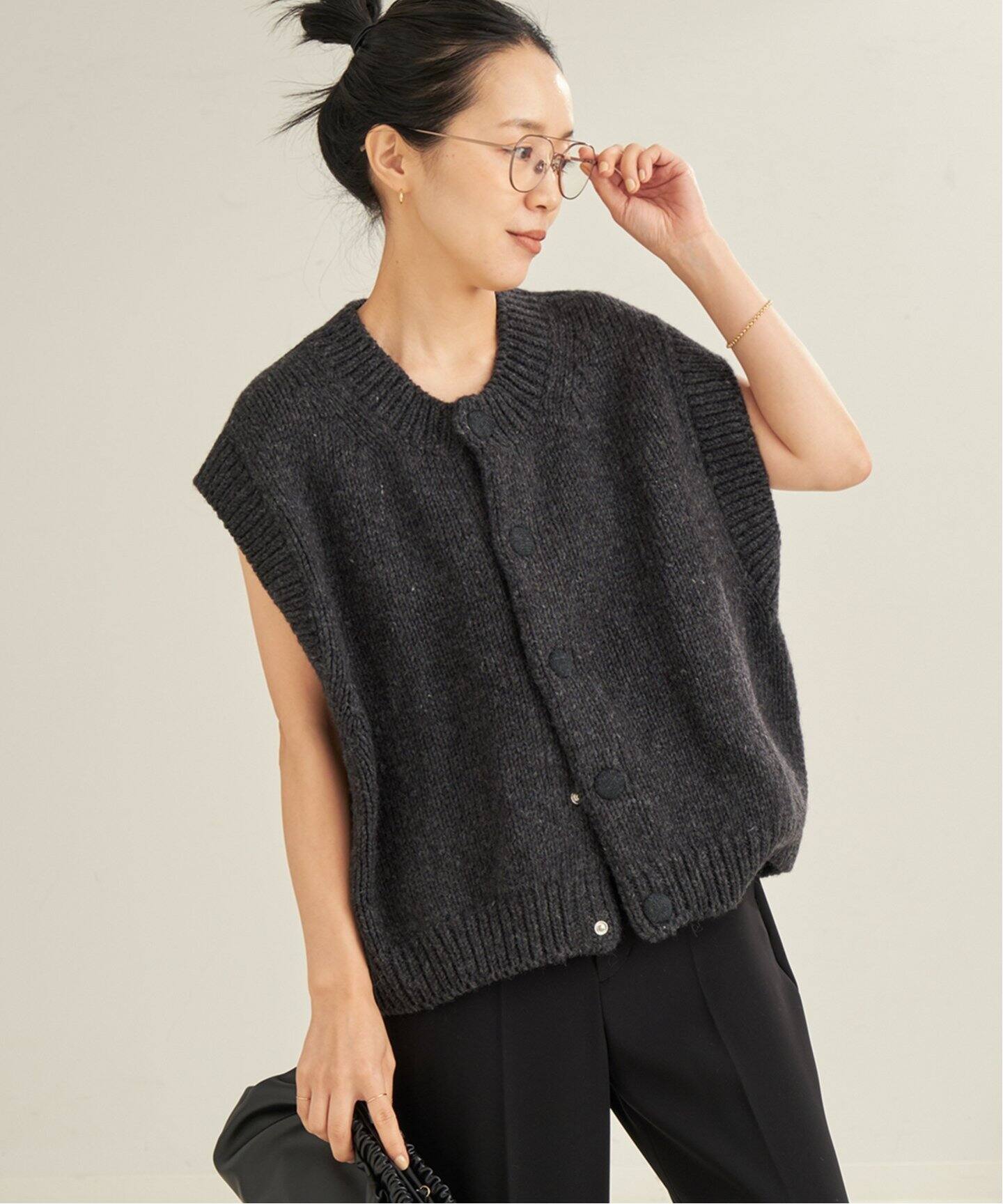 JANE SMITH/ジェーンスミス SNAP 3G SHORT ニット（ニット／セーター  