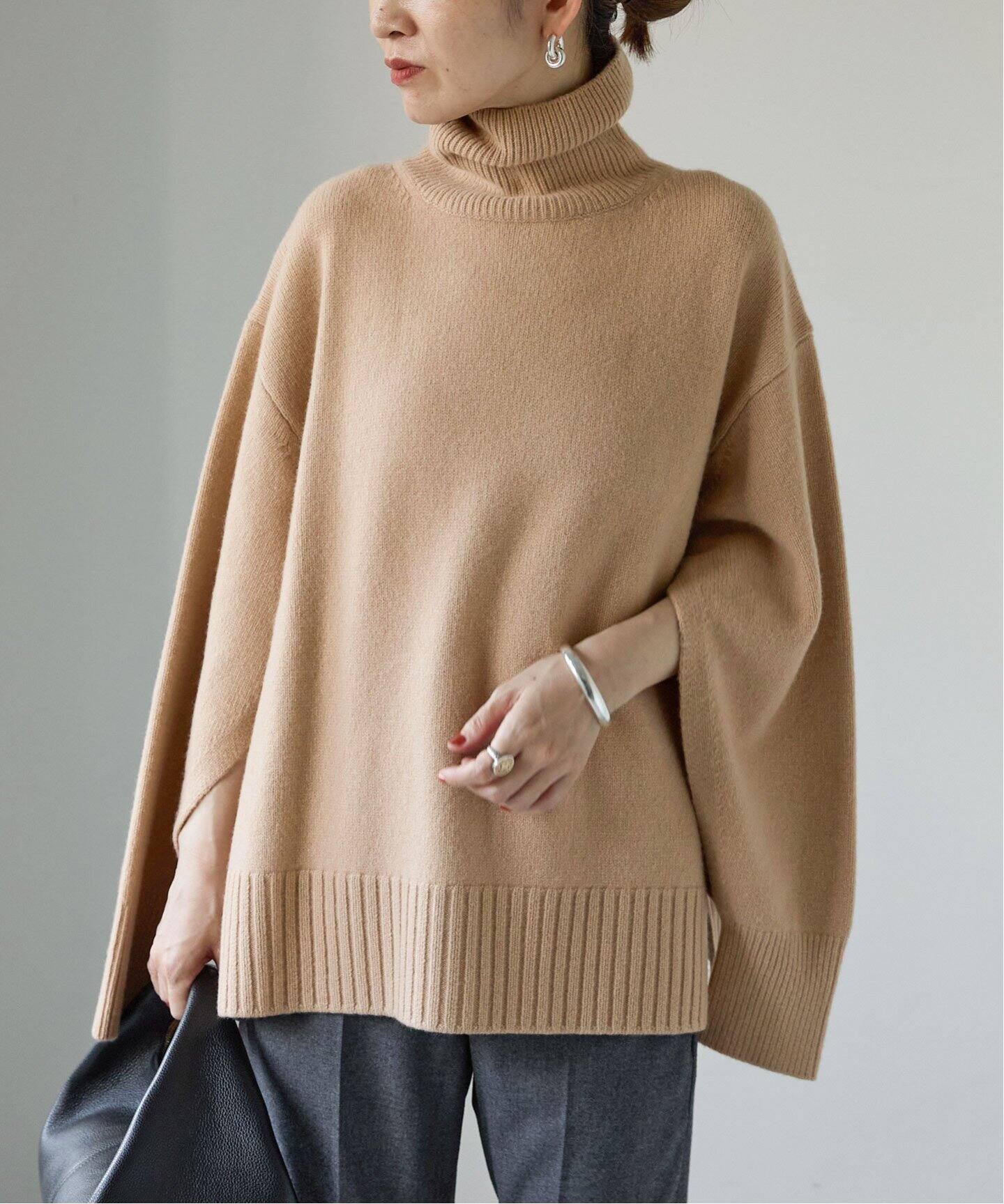 ウールカシミヤニットタートルプルオーバー（ニット／セーター  
