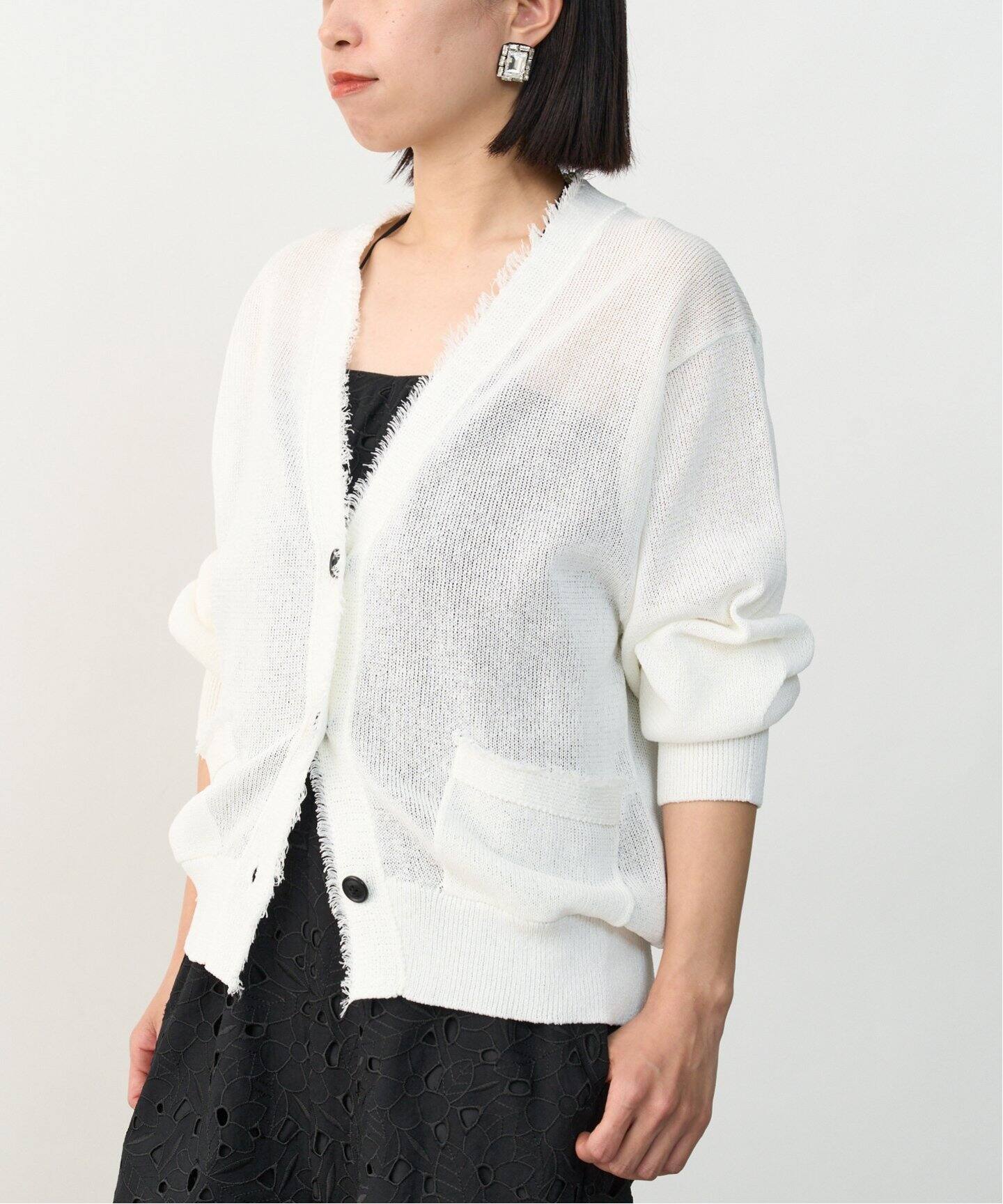 ペーパーテープヤーン カーデ（カーディガン）｜VERMEIL par iena  