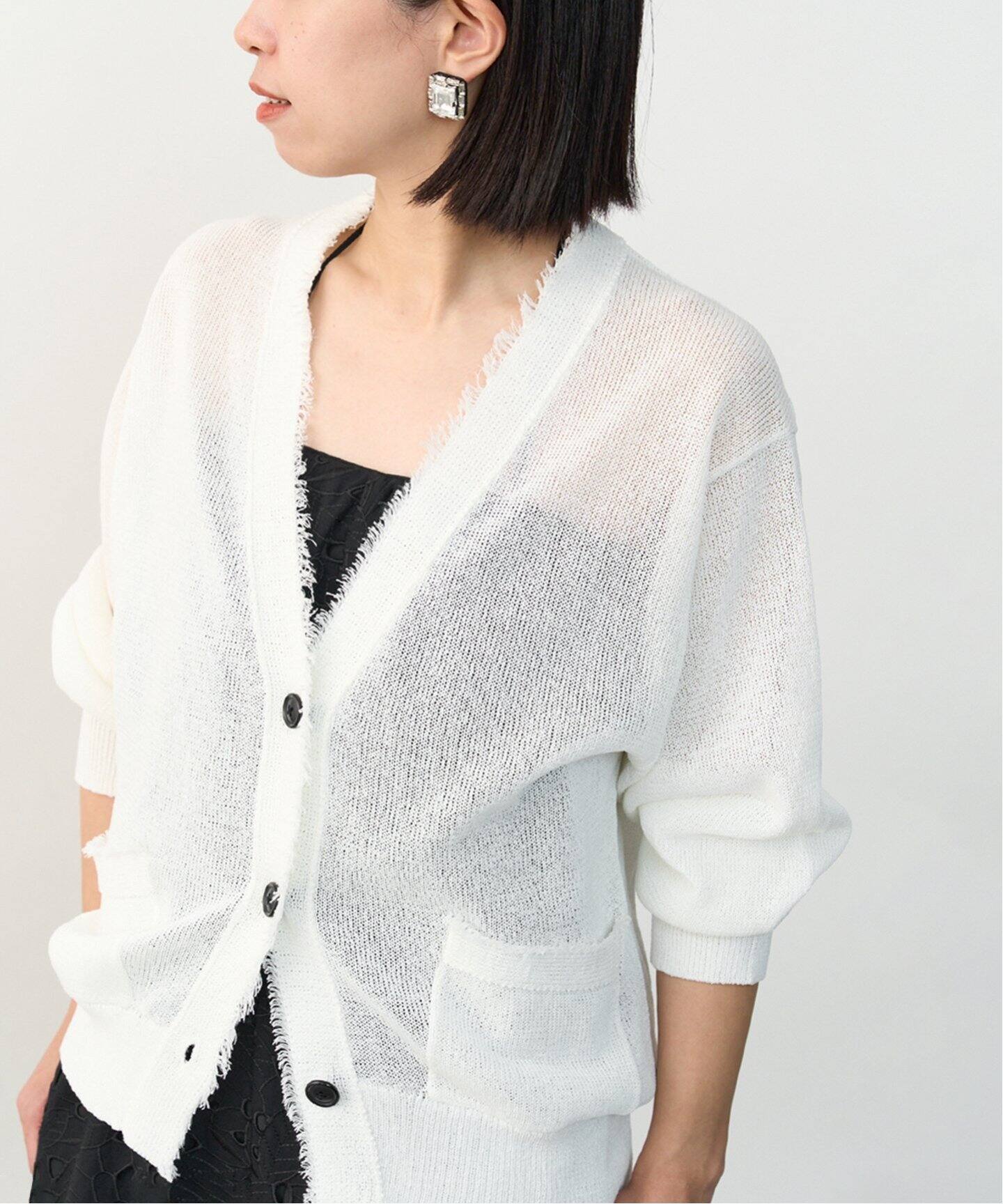 ペーパーテープヤーン カーデ（カーディガン）｜VERMEIL par iena  