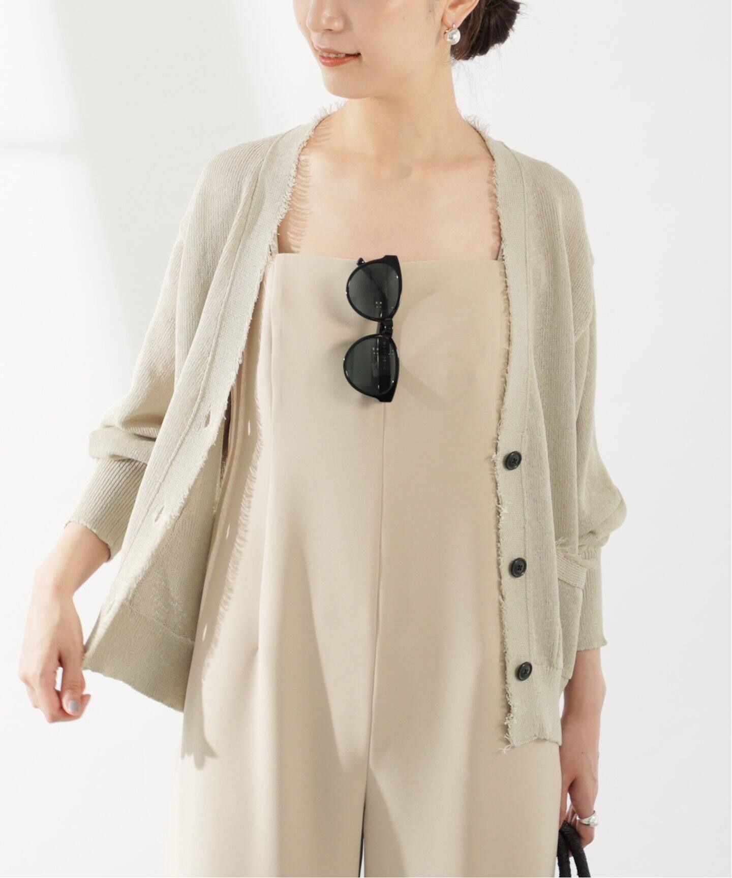 ペーパーテープヤーン カーデ（カーディガン）｜VERMEIL par iena  