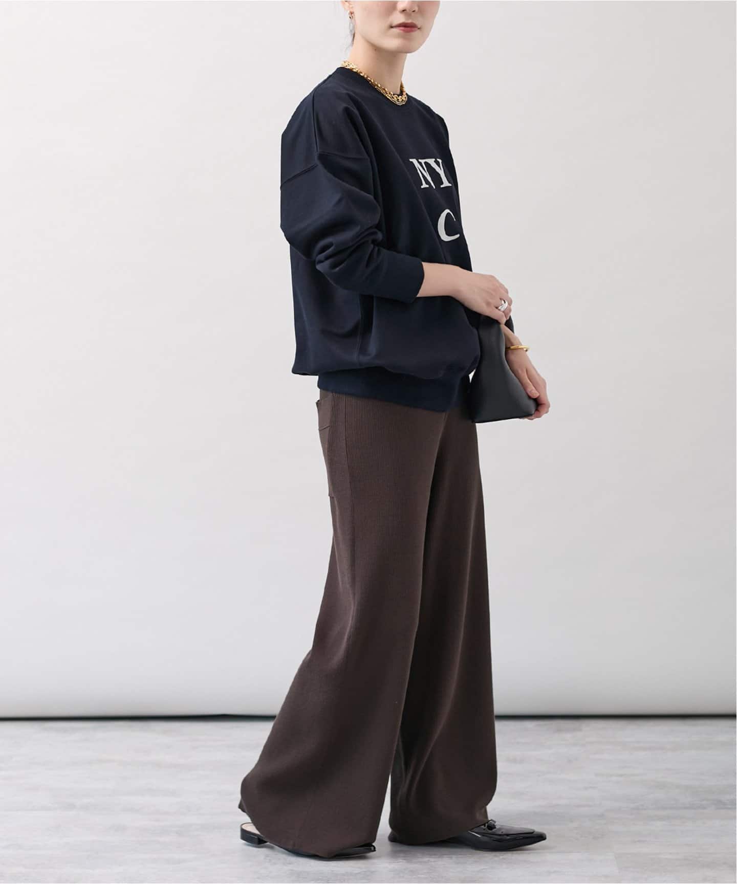 コットンハイゲージリブニットパンツ（その他パンツ）｜VERMEIL par