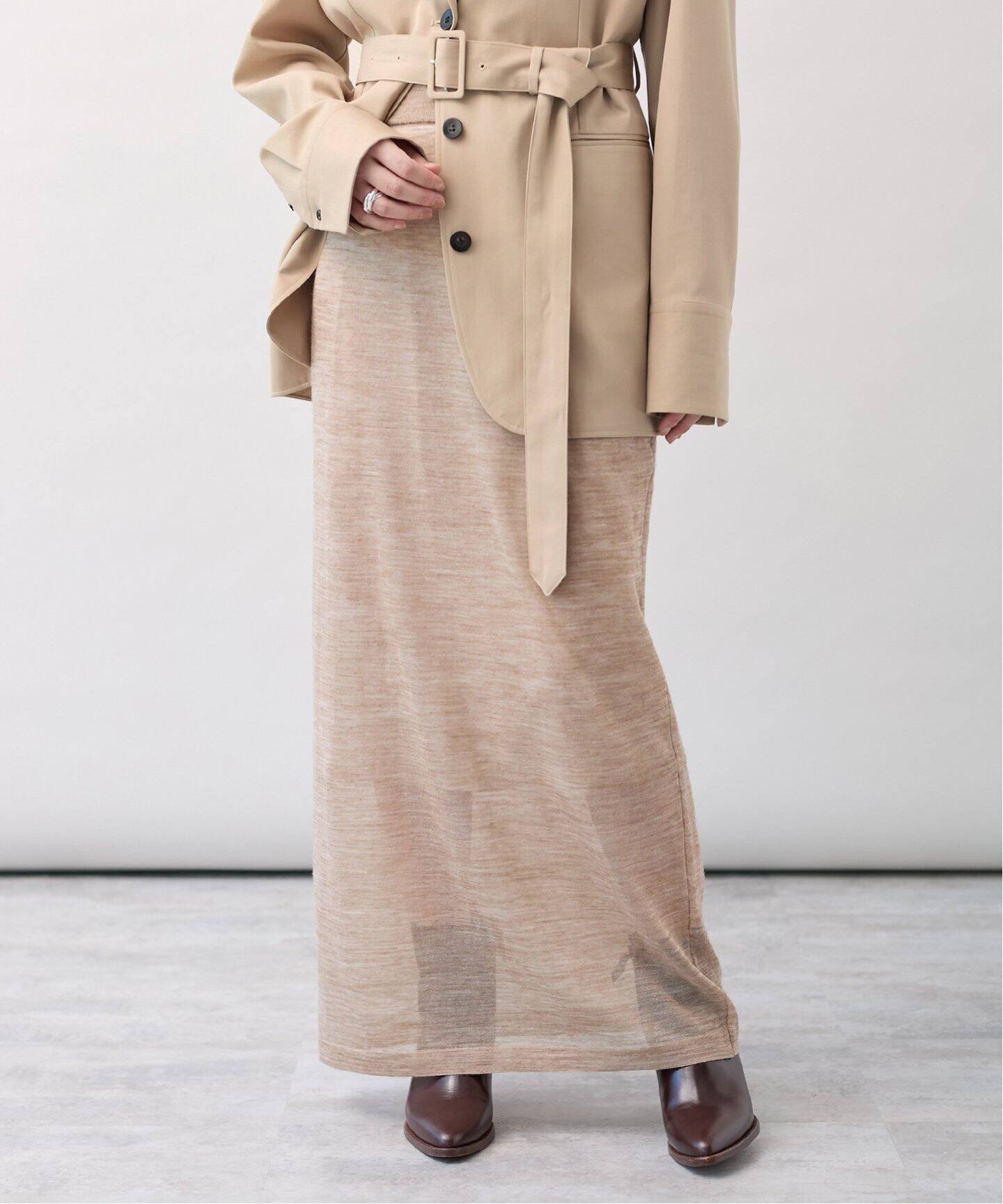 シアー アルパカmix ロングスカート（ロング・マキシ丈スカート  