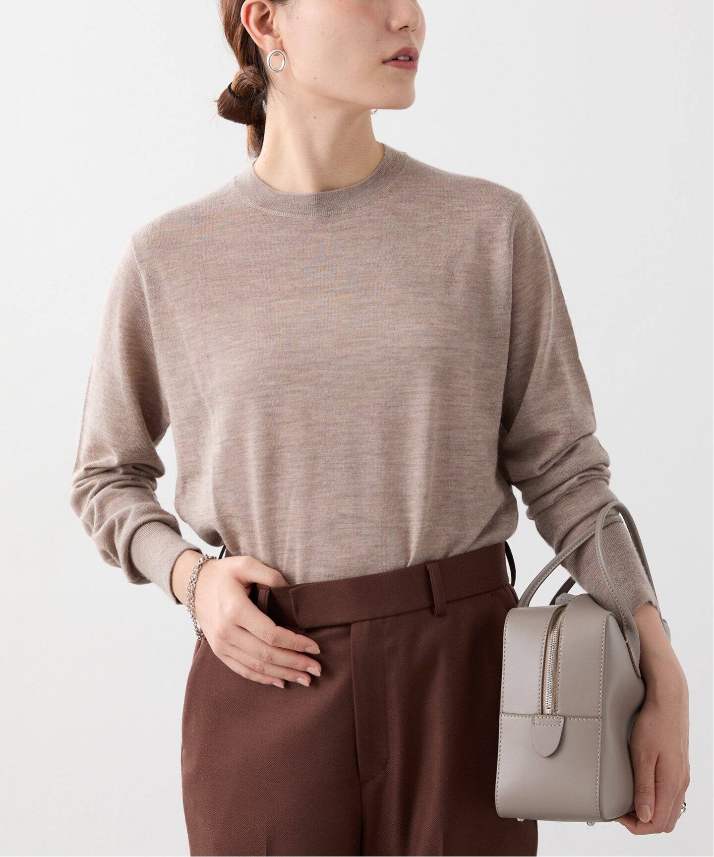 cashmere silk ニット クルーネックプルオーバー（ニット／セーター 