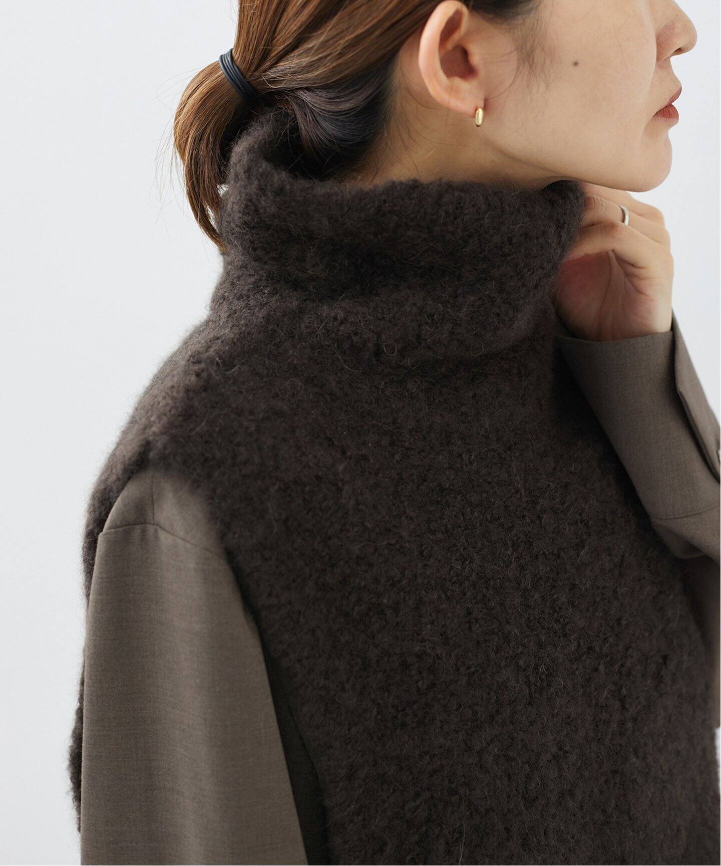 カシミヤビッグループヤーンベスト（ニット／セーター）｜VERMEIL par  