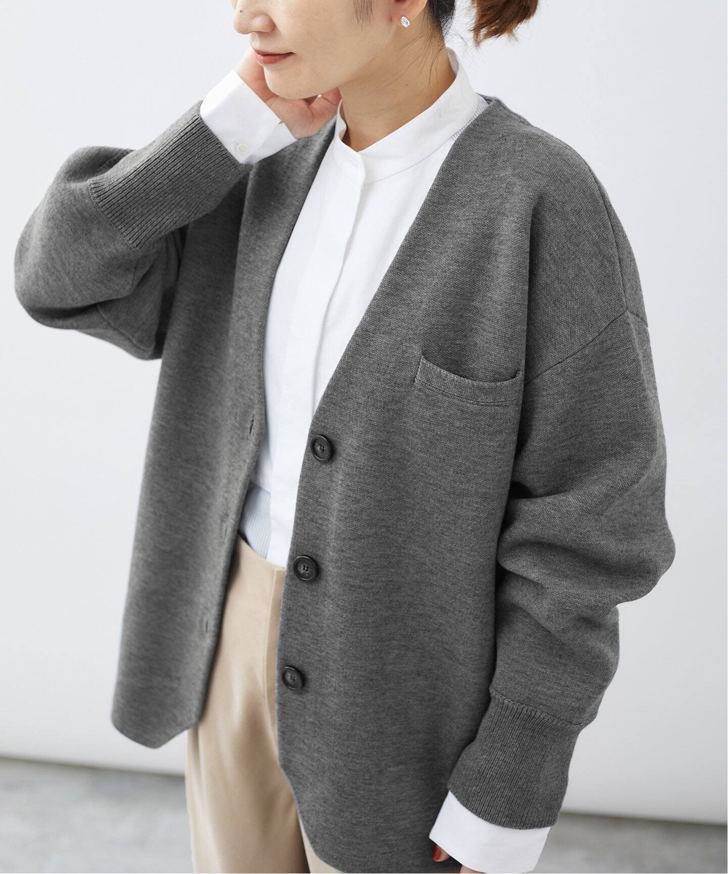 wool ダブルフェイスニットカーディガン（カーディガン）｜VERMEIL par  