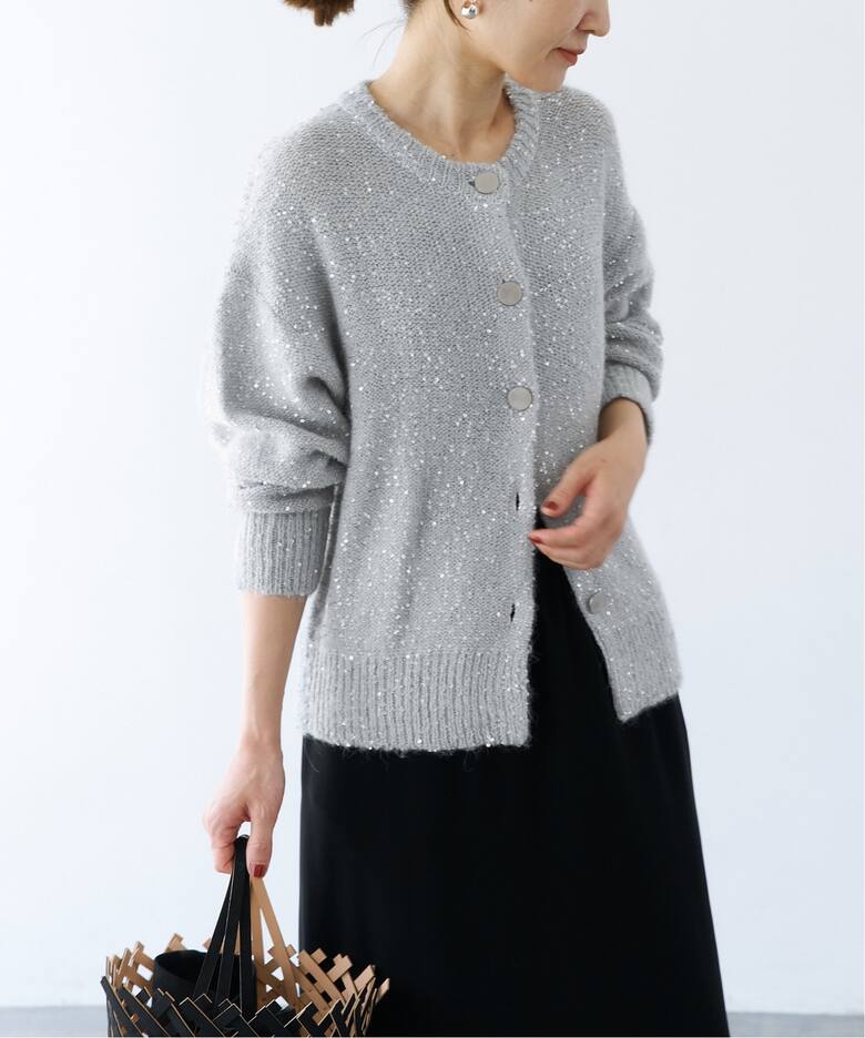 アルパカMIXスパンコール ニットカーディガン（カーディガン  