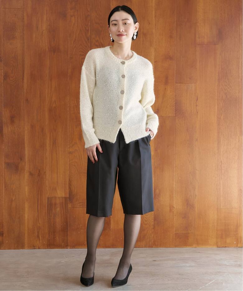 アルパカMIXスパンコール ニットカーディガン（カーディガン  