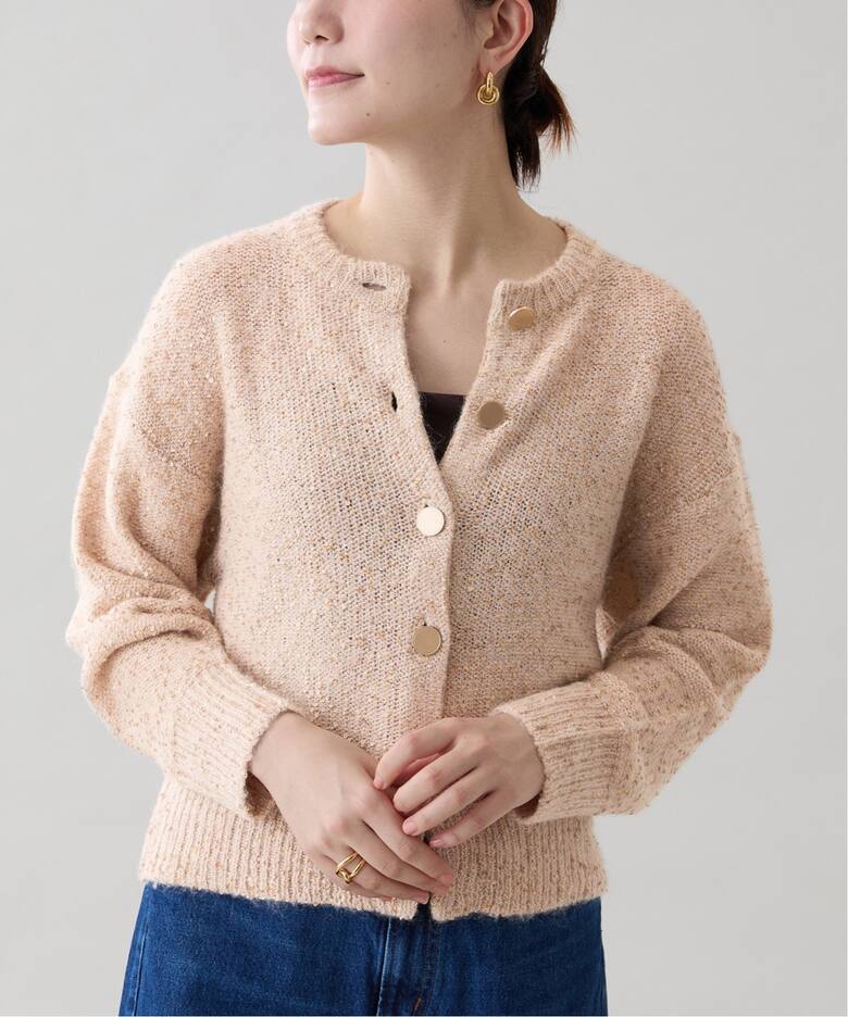 アルパカMIXスパンコール ニットカーディガン（カーディガン  