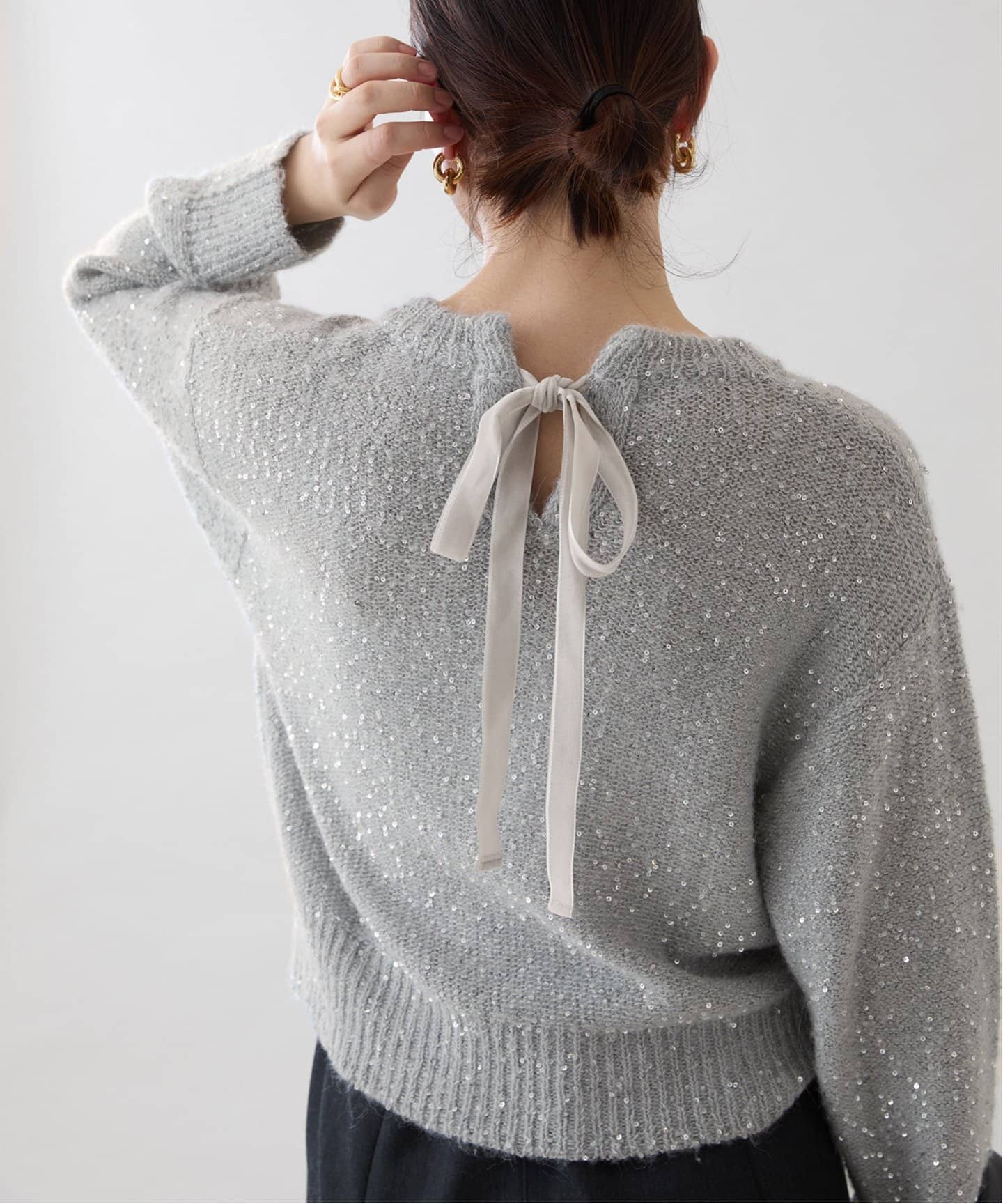 【新品★タグ付き】ヴェルメイユパーイエナのアルパカMIXスパンコール ニット アルパカMIXスパンコール ニットトップス（ニット／セーター