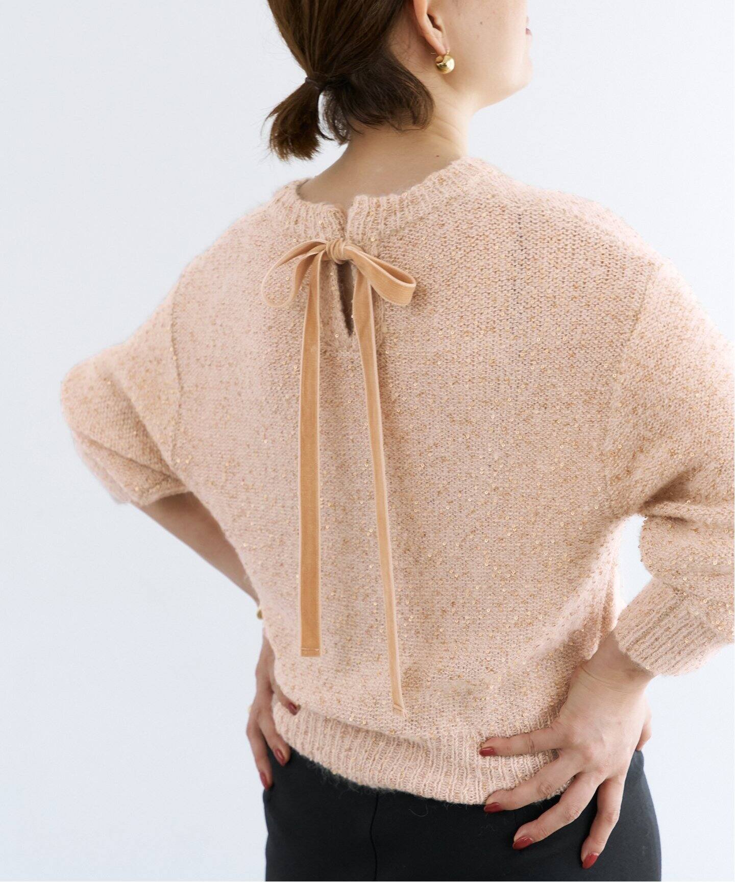 アルパカMIXスパンコール ニットトップス（ニット／セーター