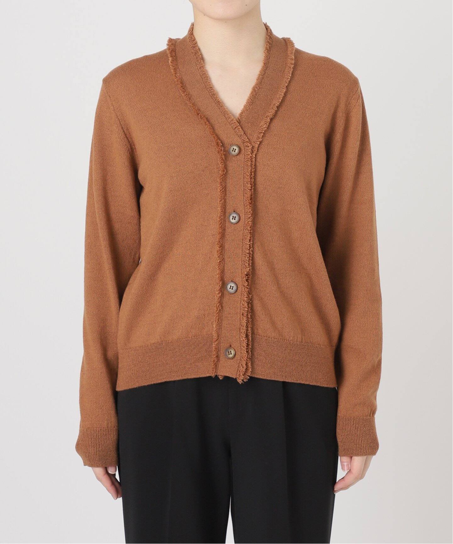 SLOANE/スローン】別注 14G天竺コットン フリンジVネックカーディガン  