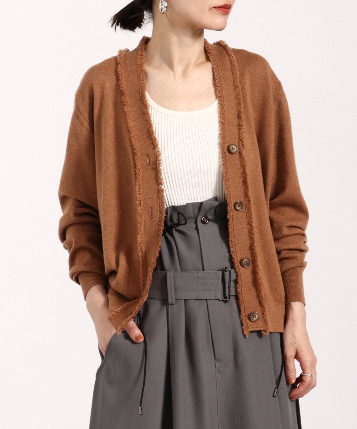 SLOANE/スローン】別注 14G天竺コットン フリンジVネックカーディガン  