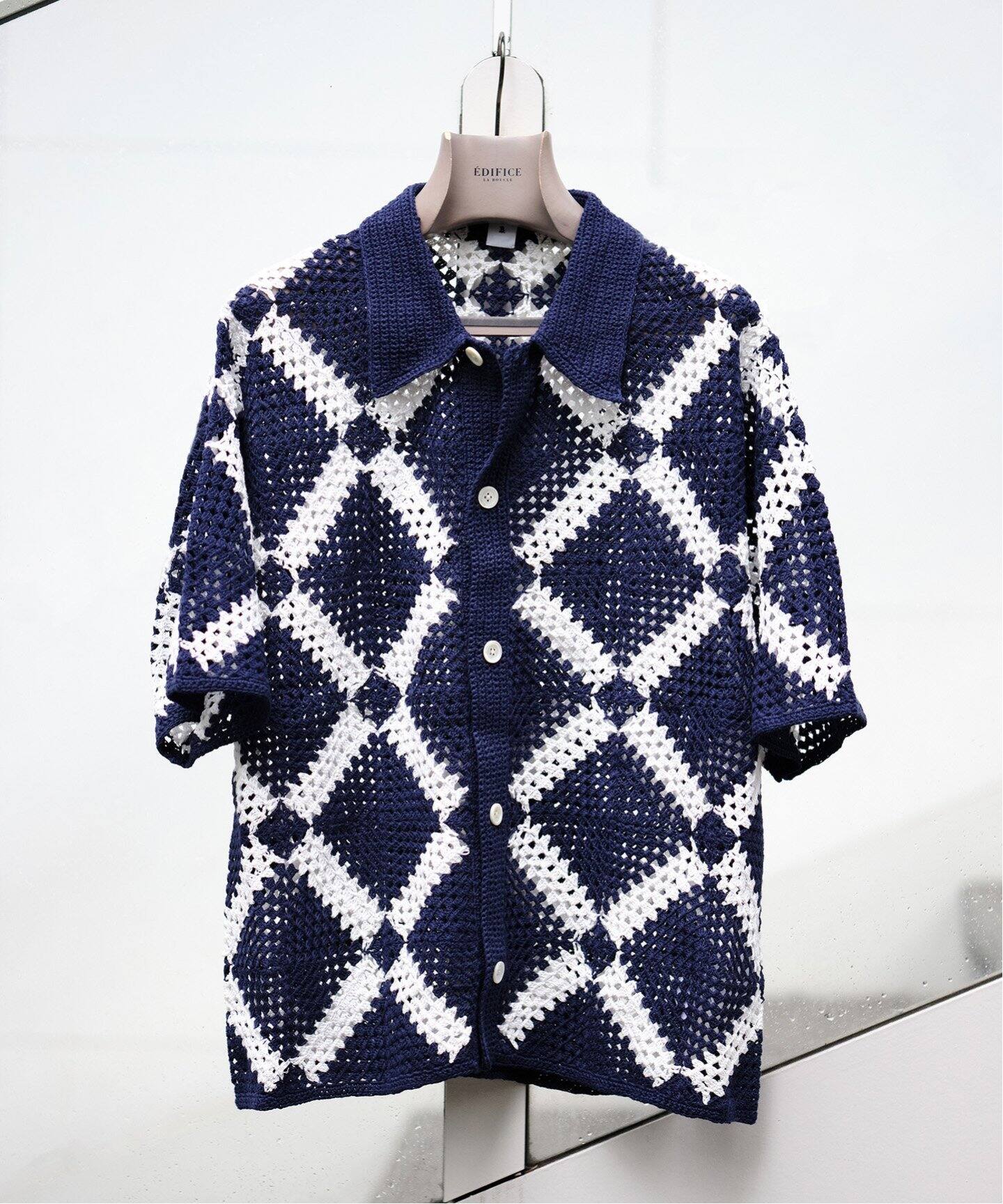 LA BOUCLE (ラブークル) hand crochet ニット シャツ
