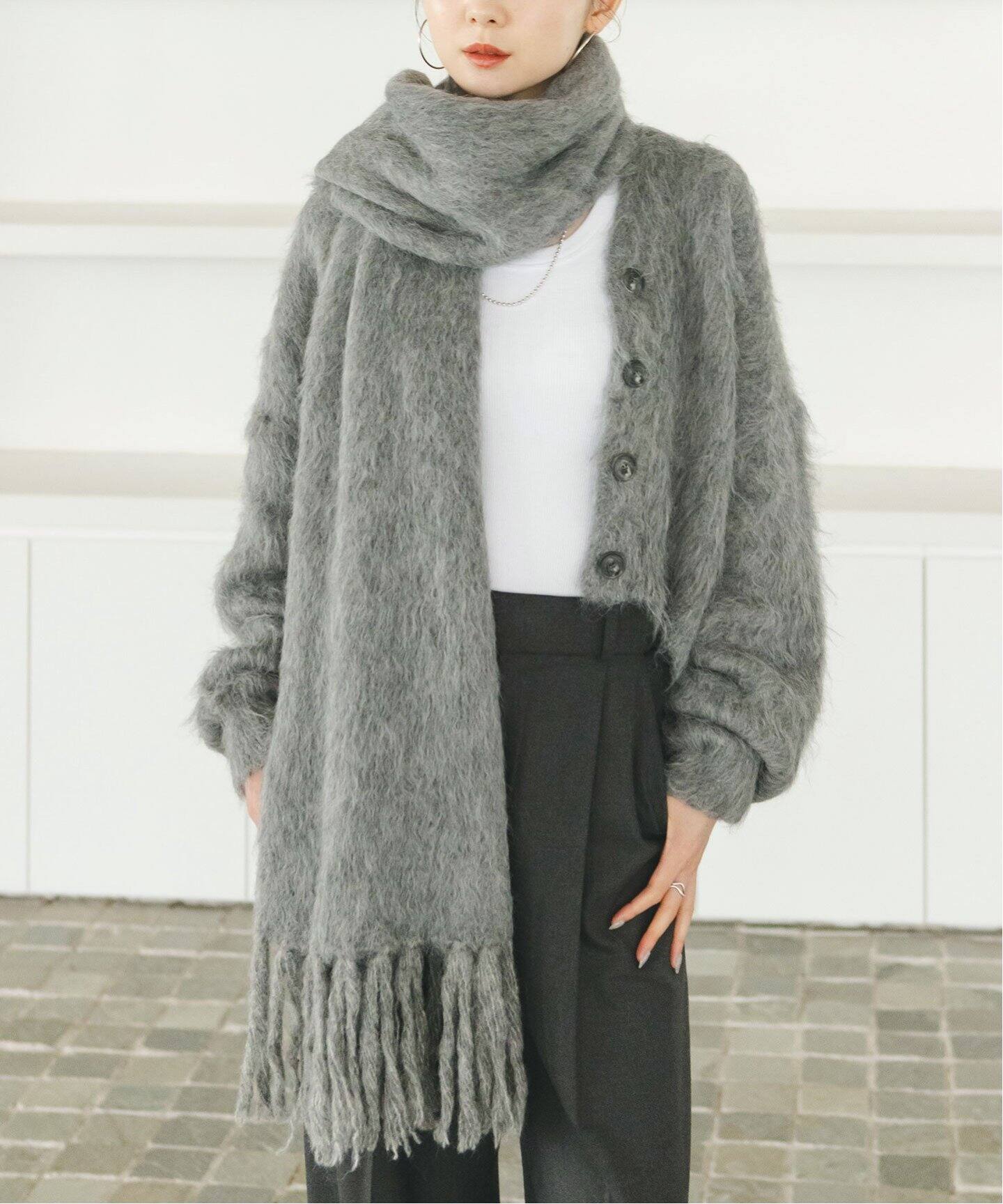 ベビーアルパカ ポンチョニット L 