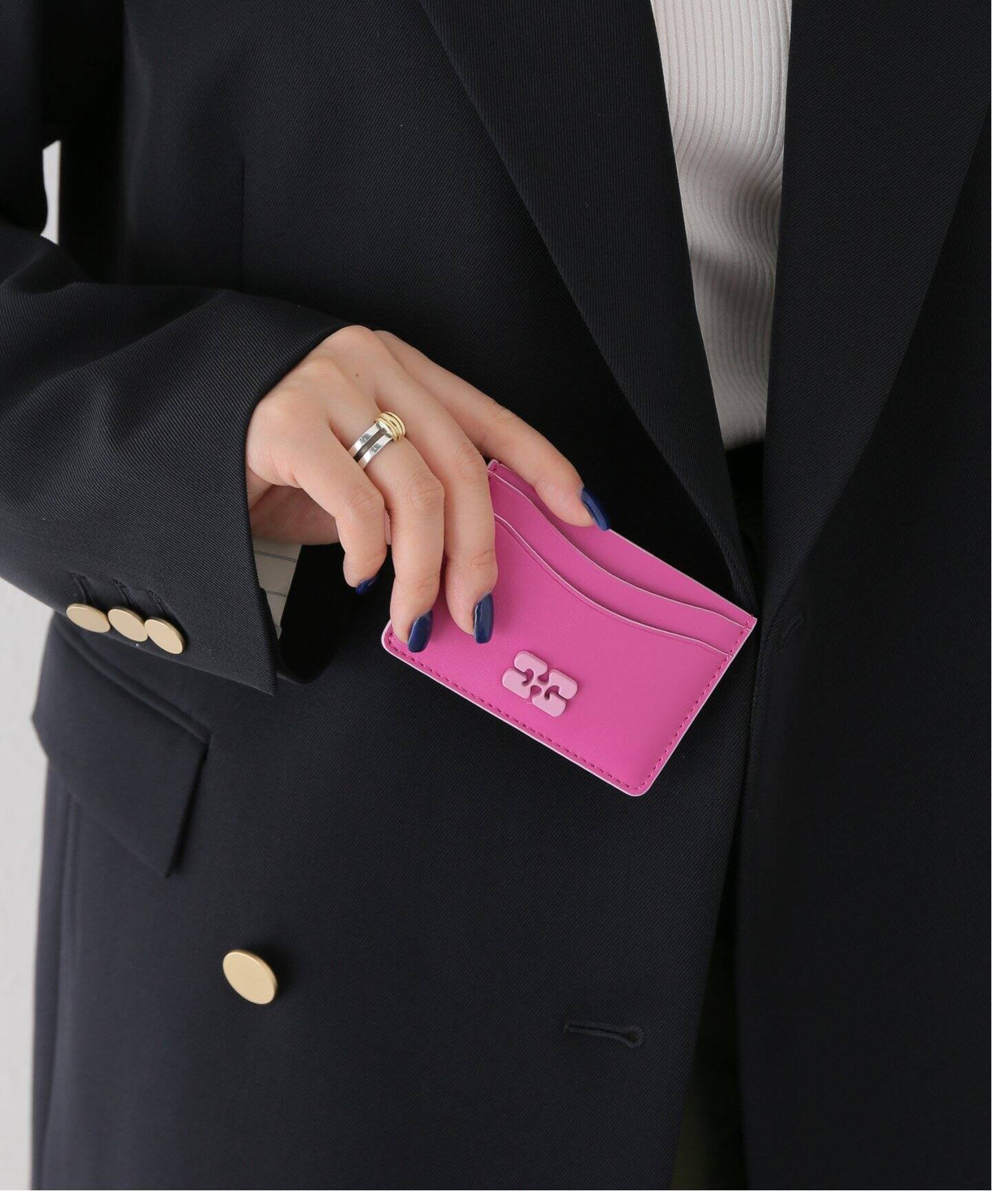 GANNI/ガニー】 Bou Card Holder：カードケース（カードケース 
