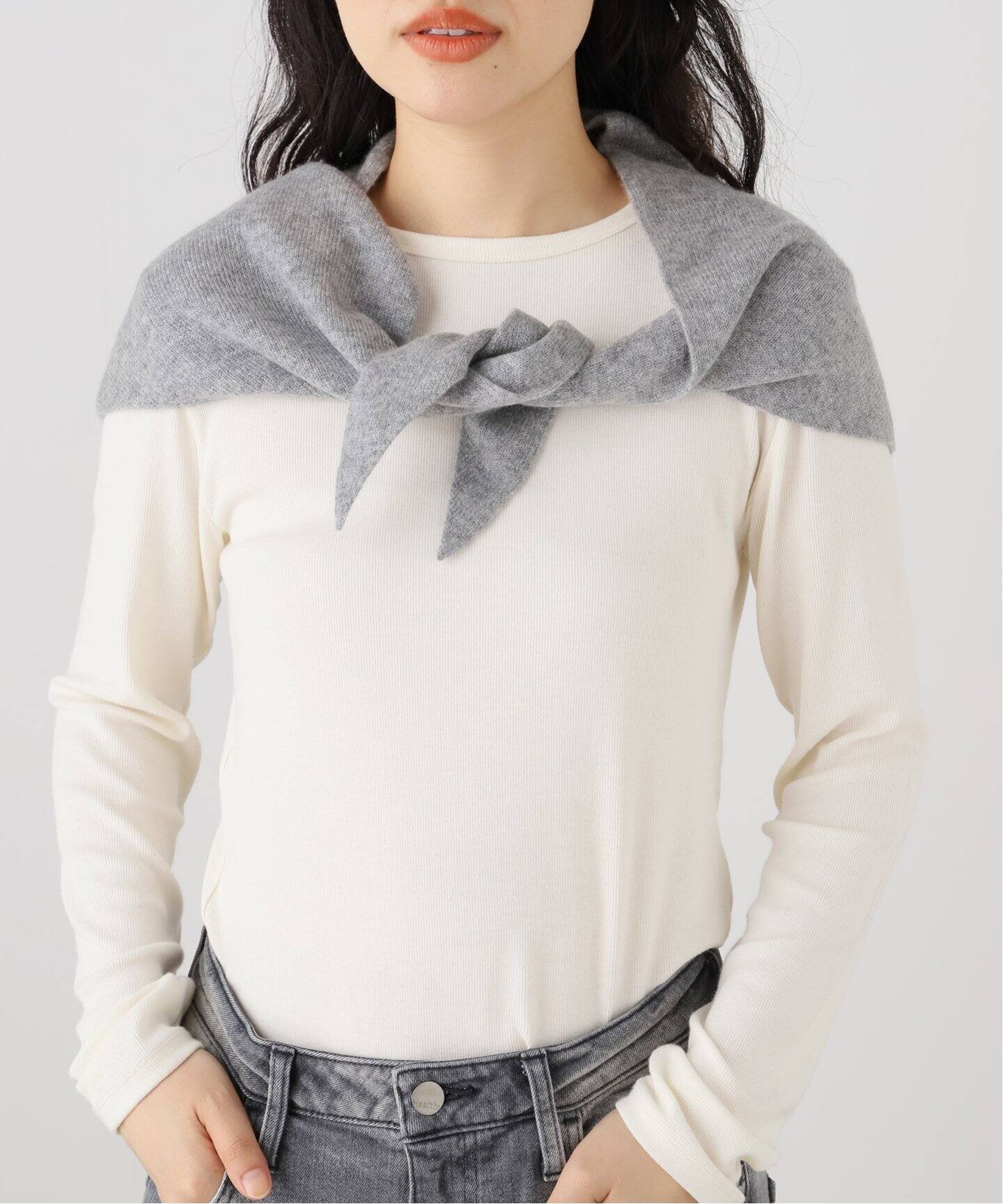 ASAUCE MELER/アソースメレ】シームレス トライアングルニットスカーフ  