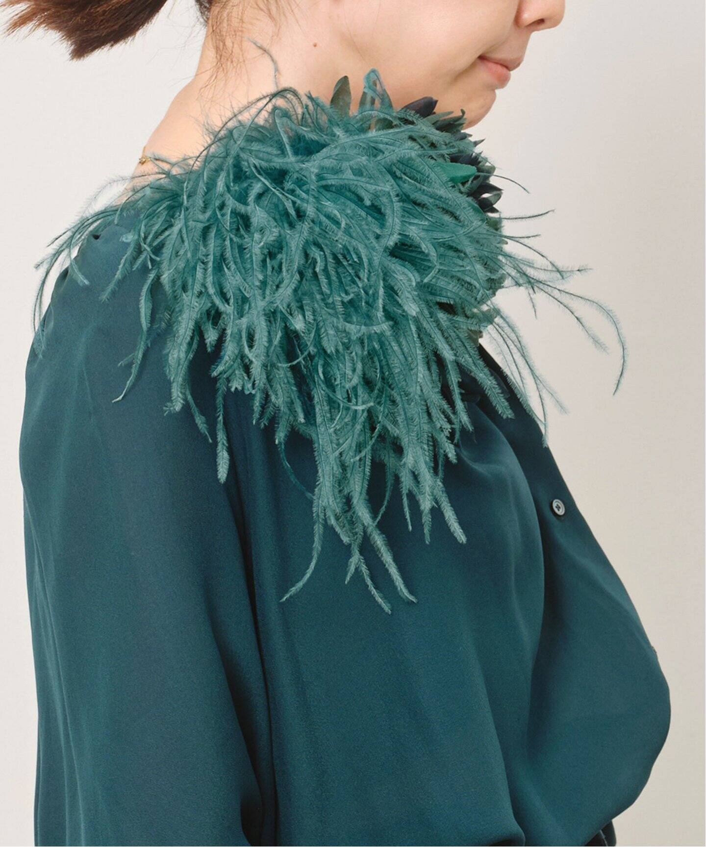 INDRESS/インドレス】 Ostrich feather brooch（コサージュ）｜L  
