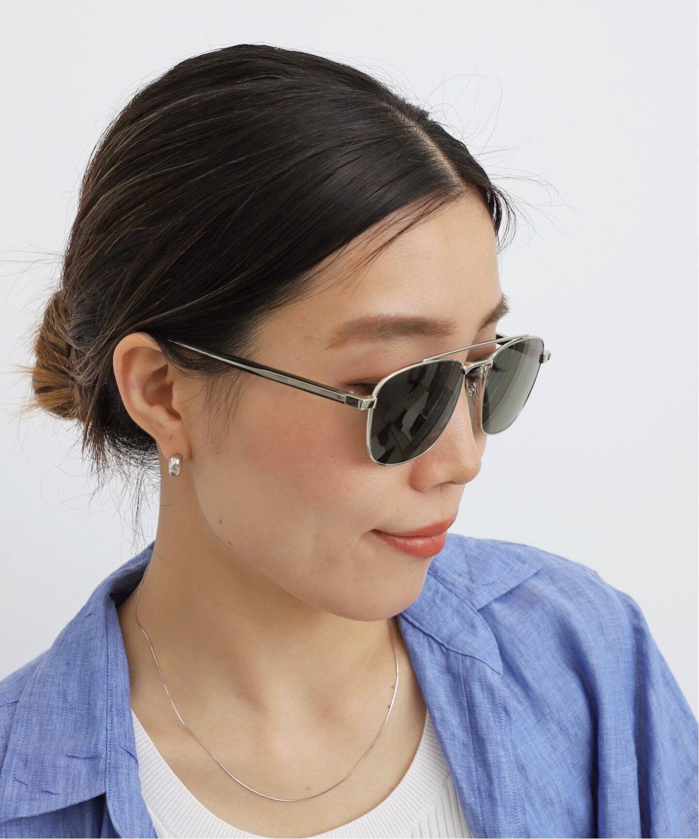 SAINT LAURENT/サン ローラン】 SILVER FRAME SUNGLASSES（サングラス 