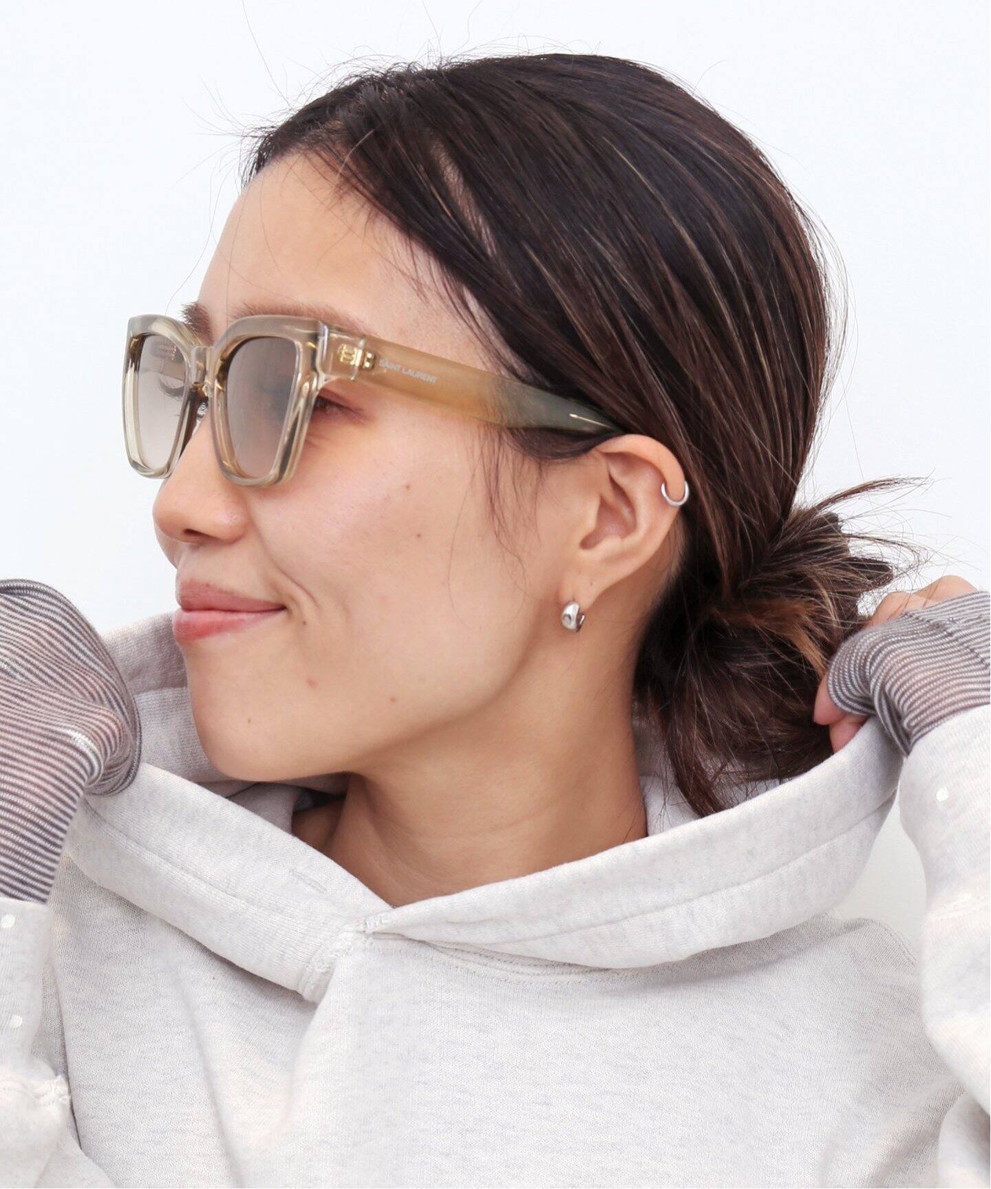 SAINT LAURENT/サン ローラン】 Clear frame sunglass（サングラス 