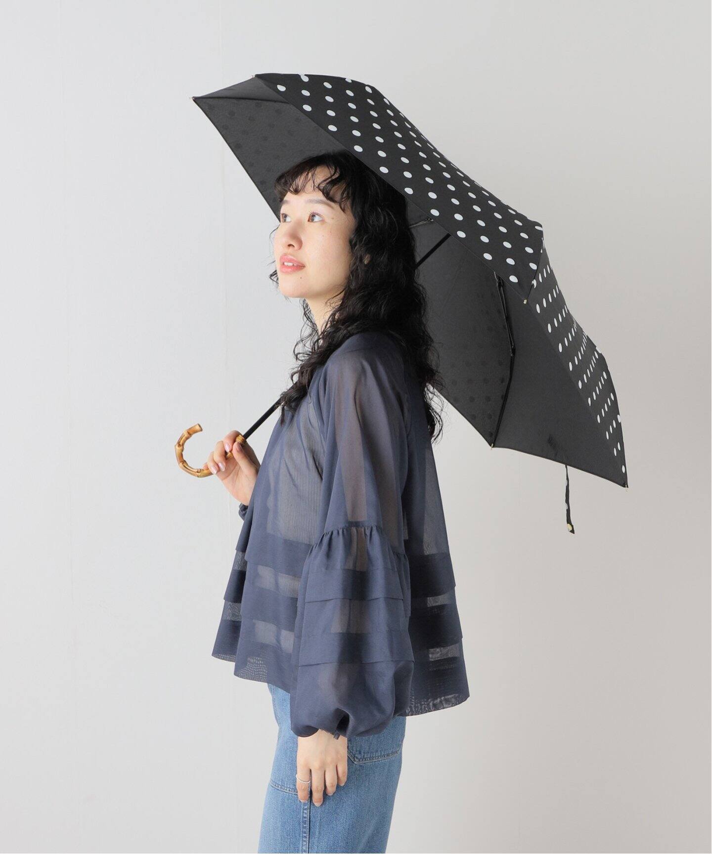 美品WAKO ワコーペイズリー柄晴雨兼用傘ジャガード織