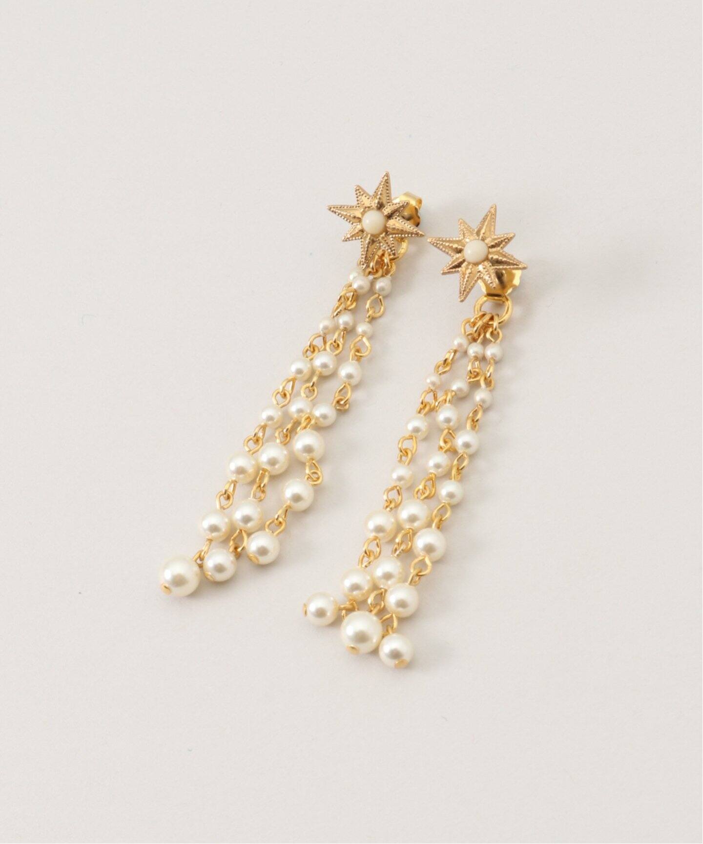 ADER.bijoux/アデル ビジュー】STAR pearl 2way pierce（ピアス（両耳 