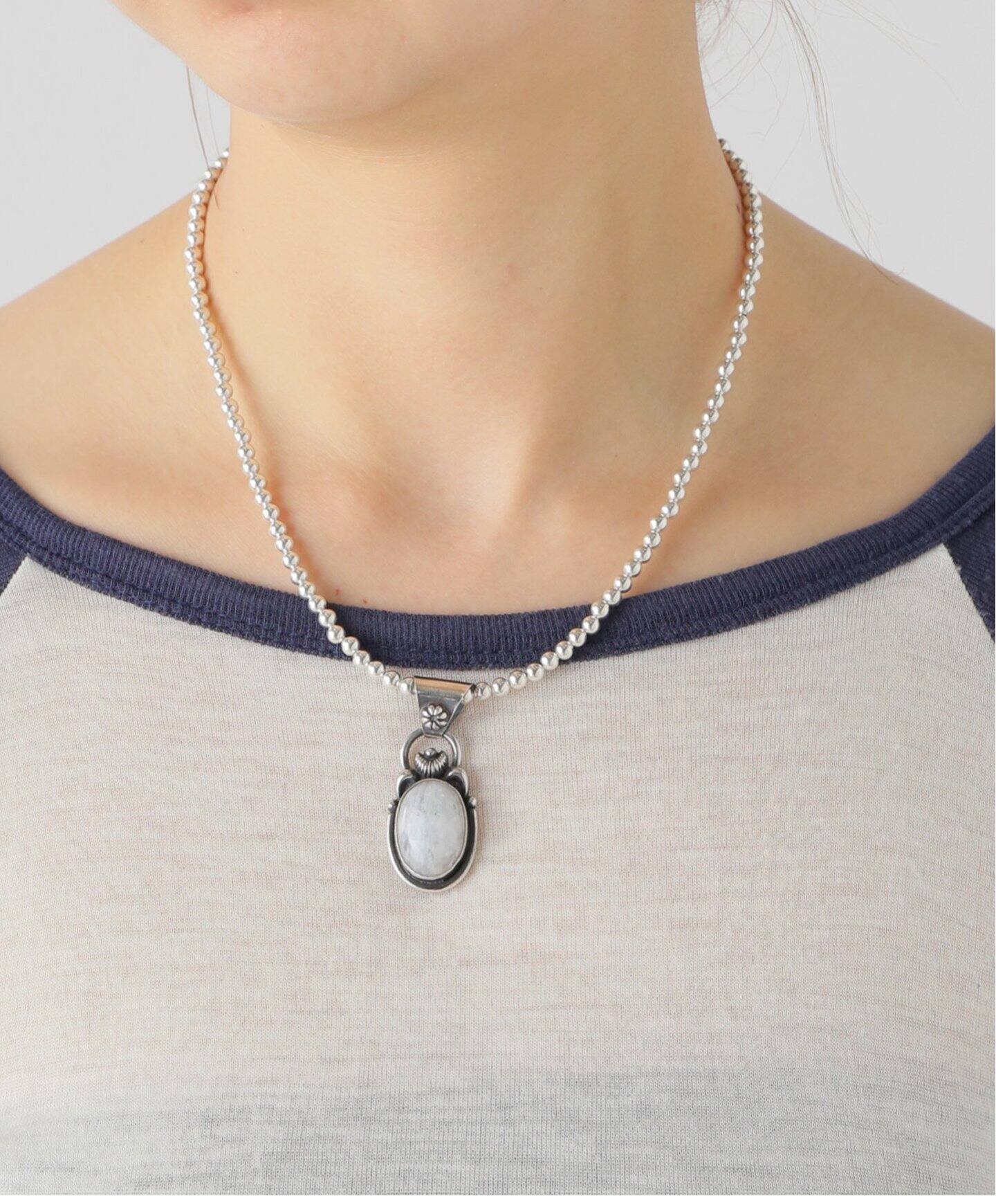 ERICKA NICOLAS BEGAY ナバホパールNC 4mm/45cm ムーンストーンSET ENB  