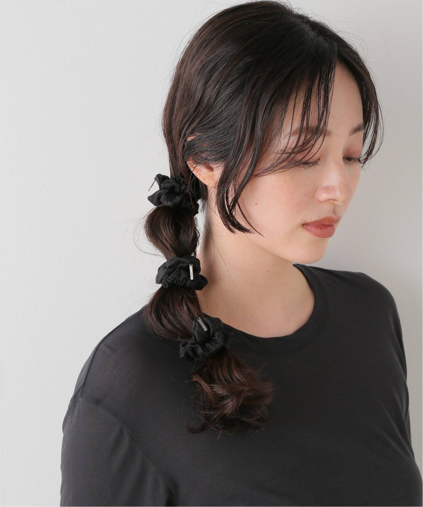 heyep/ヘイップ】 Silk Small Scrunchie (3SET)（ヘア