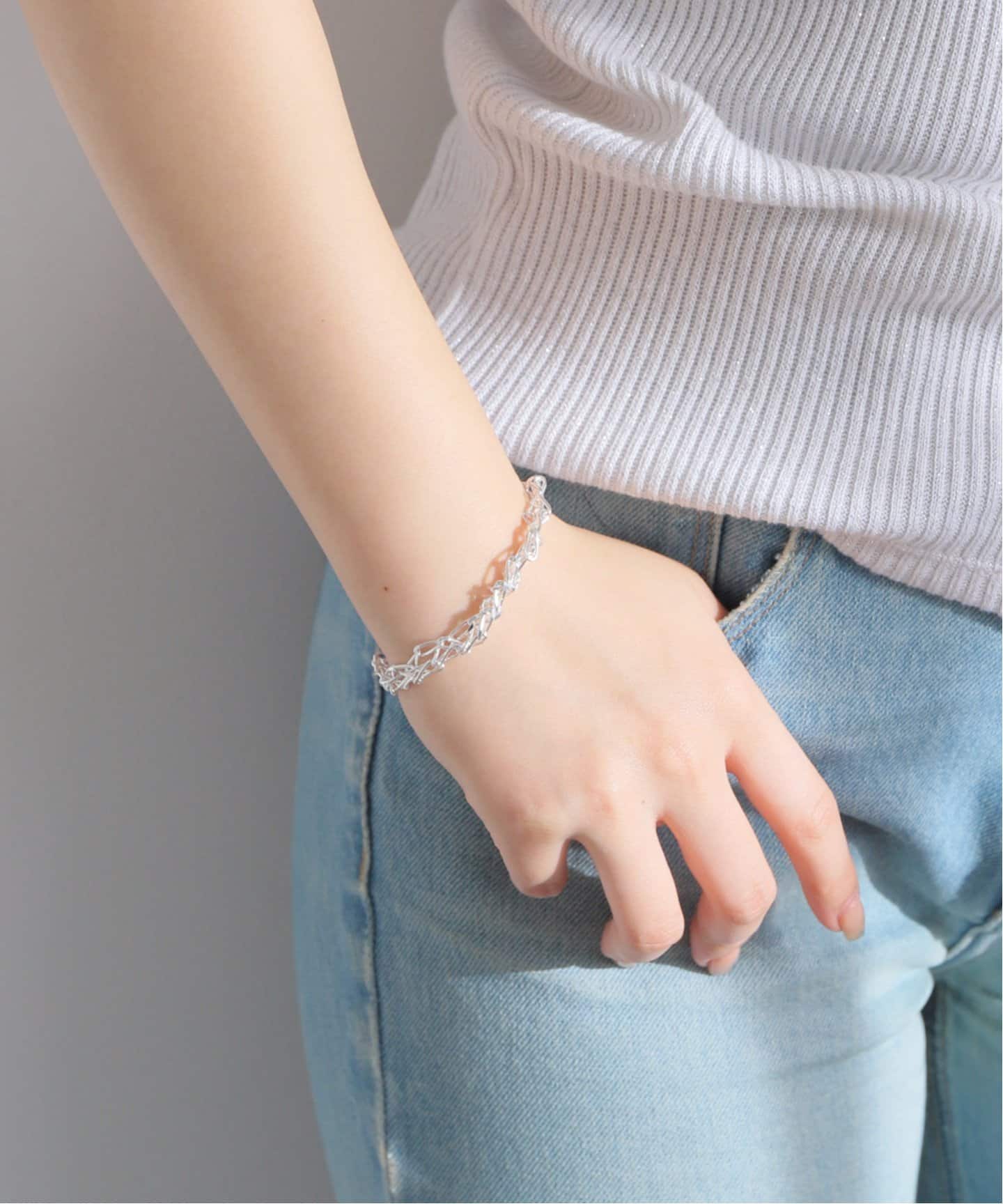 箱付き新品 PREEK braid chain bracelet シルバー PREEK/プリーク braid chain bracelet（ブレスレット・バングル