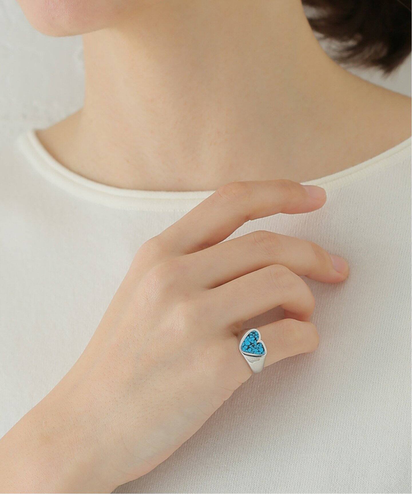 PREEK/プリーク】rough heart turquoise ring（リング）｜FRAMeWORK 