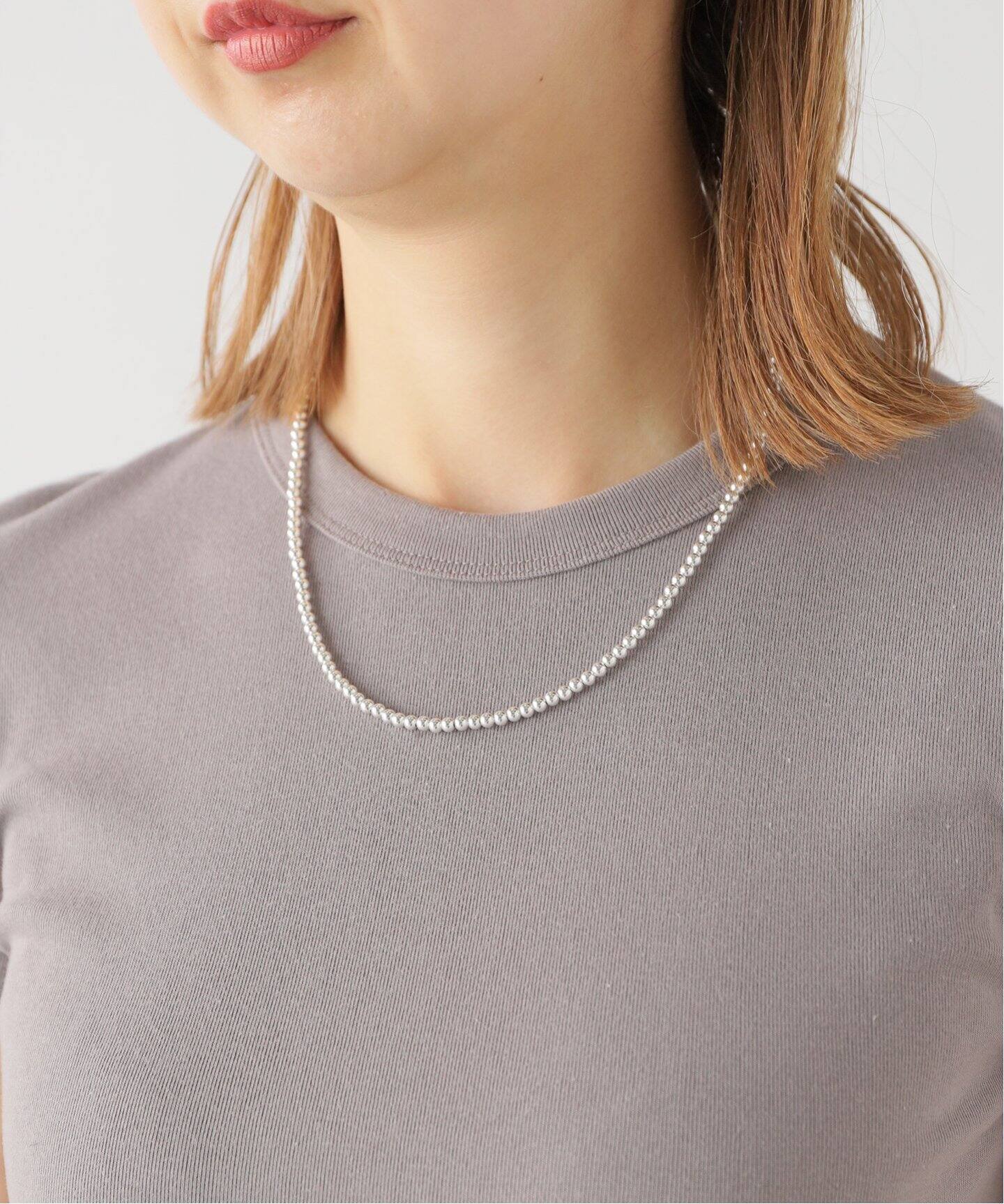 ≪追加≫INDIAN JEWELRY 4mm シャイニービーズネックレス20インチ 