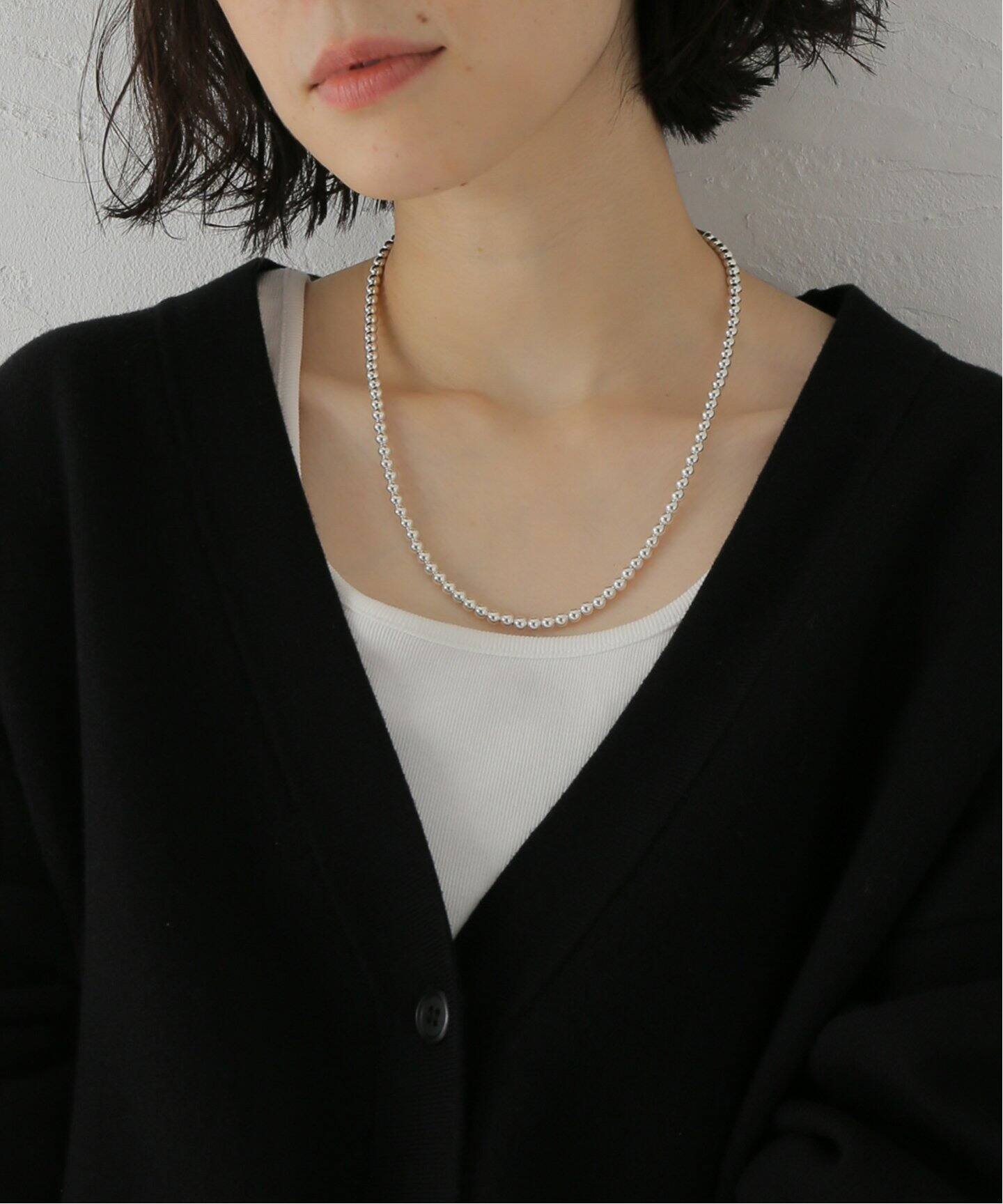 ≪追加≫INDIAN JEWELRY 5mm シャイニービーズネックレス20インチ 