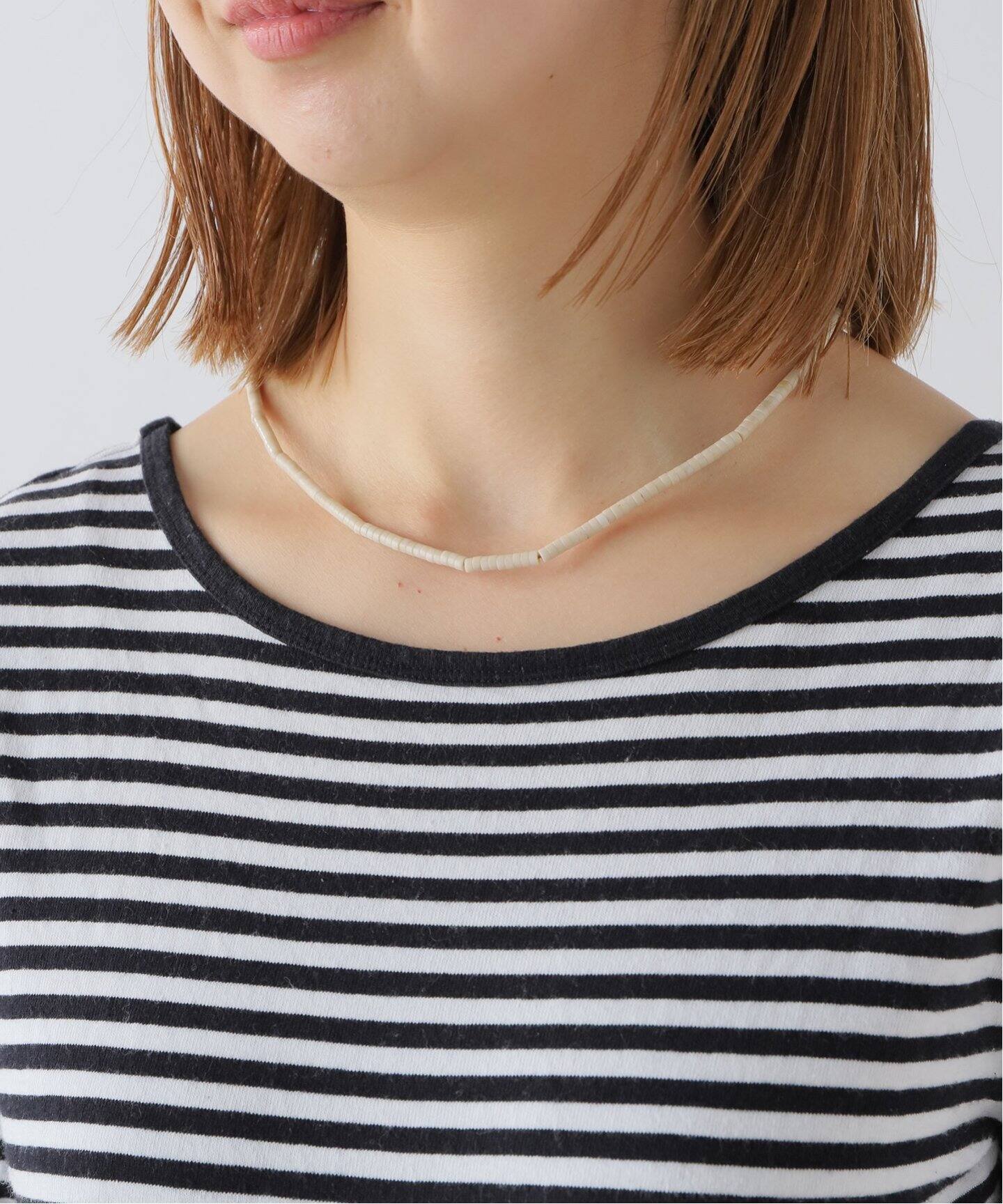 MIKIA ビーズネックレス ホワイト MIKIA/ミキア】ビーズネックレス 別注jasper（ネックレス