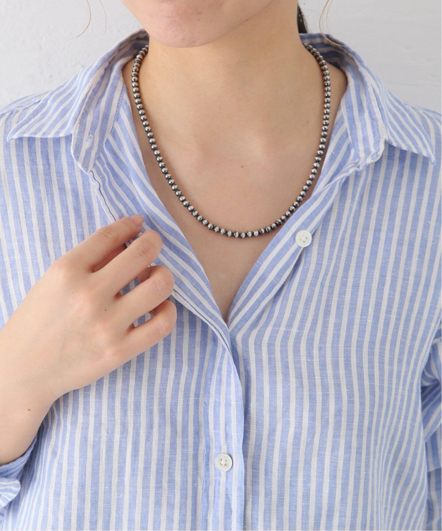 INDIAN JEWELRY 5mmボールビーズネックレス20インチ（ネックレス 