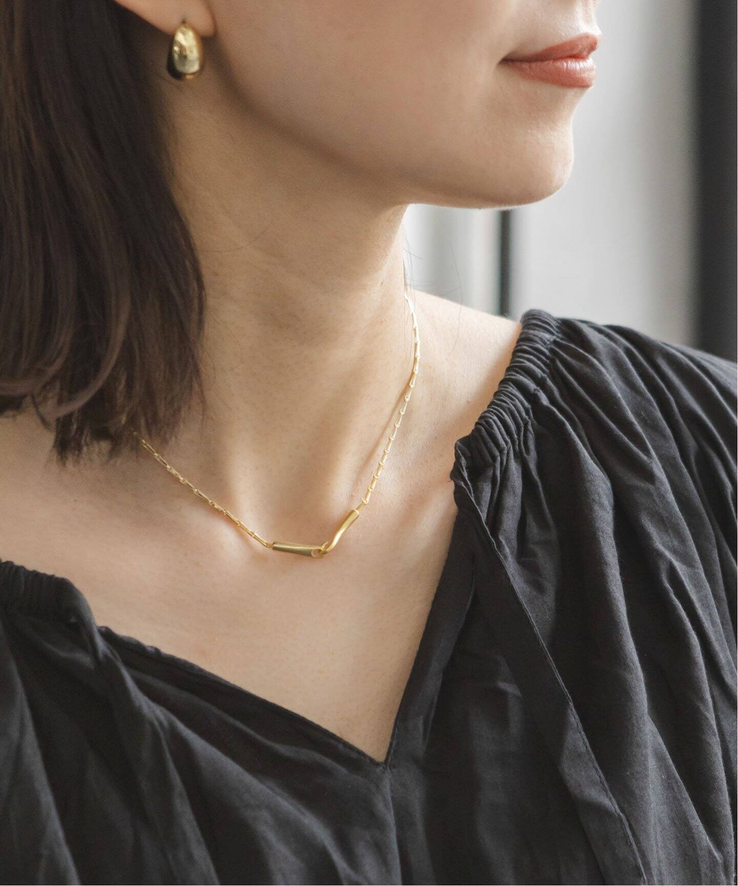 UCALYPT/ユーカリプト Fold Chain Front Hook Necklace（ネックレス 