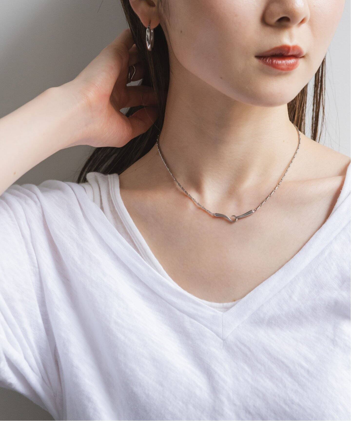 UCALYPT/ユーカリプト Fold Chain Front Hook Necklace（ネックレス 
