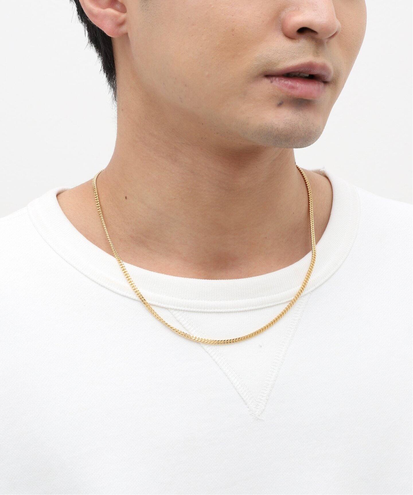 TOM ふんばり WOOD Curb Chain M Gold 20.5inch 