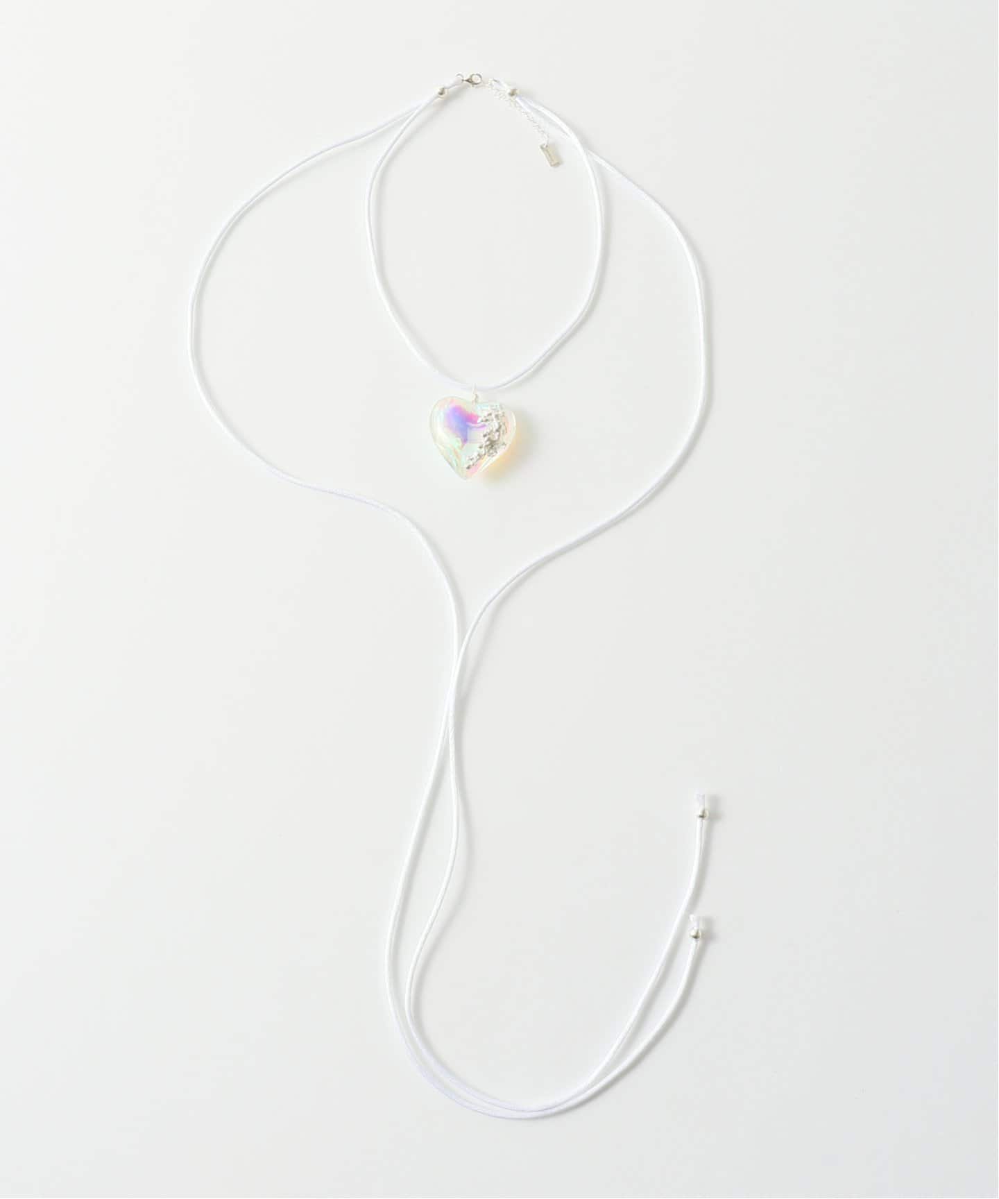 HYPNOTIZE / ヒプノタイズ】AURORA GLASS HEART NECKLACE WT