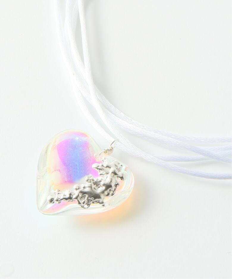 HYPNOTIZE / ヒプノタイズ】AURORA GLASS HEART NECKLACE WT HYPNOTIZE / ネックレス