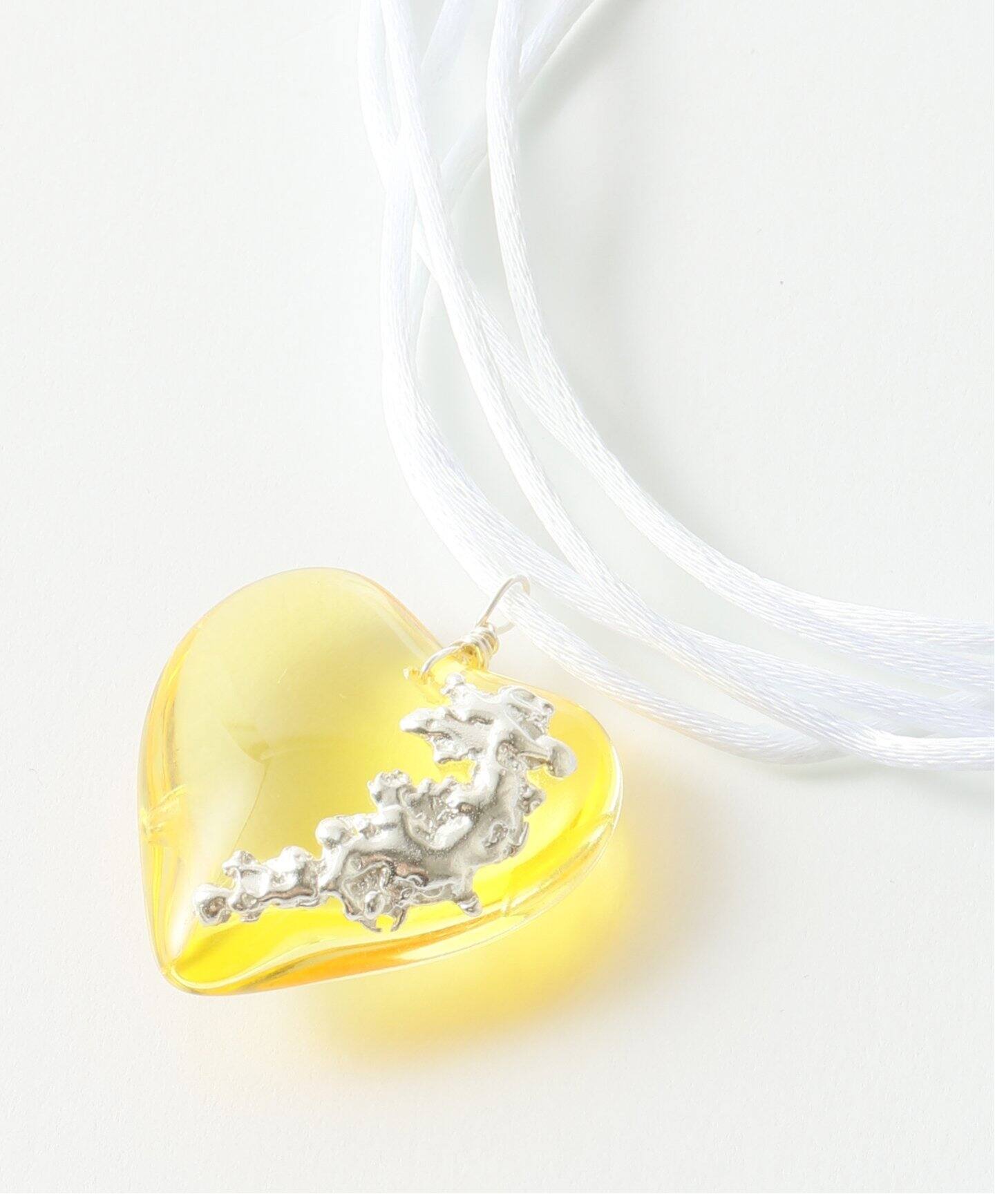 HYPNOTIZE / ヒプノタイズ】AURORA GLASS HEART NECKLACE WT
