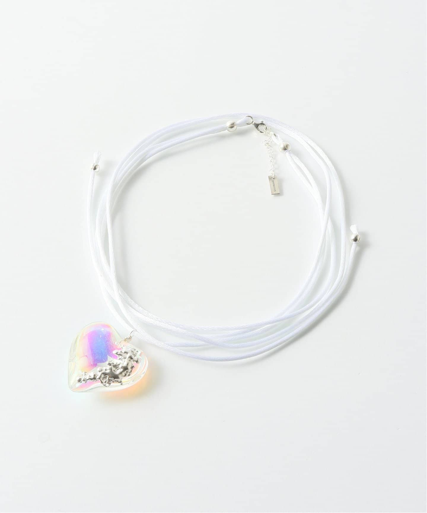 HYPNOTIZE / ヒプノタイズ】AURORA GLASS HEART NECKLACE WT