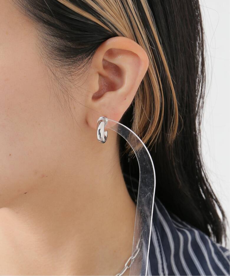 MARIA BLACK/マリアブラック】Tempelhofer Hoop Silver：ピアス（片耳 