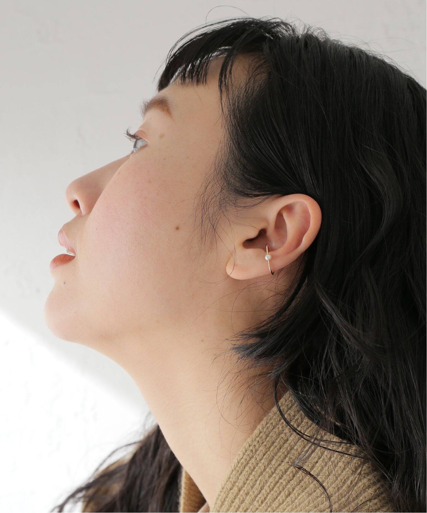 HIROTAKA/ヒロタカ】Miro Pearl Oblong Ear Cuff：イヤーカフ 