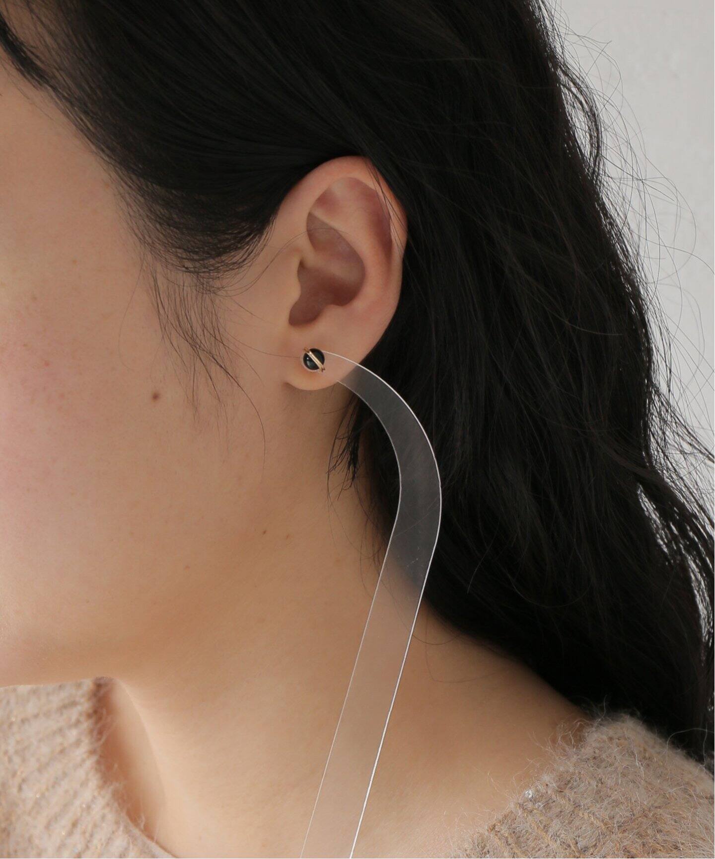 HIROTAKA/ヒロタカ】Mini Beluga Onyx Earring：ピアス（片耳用  