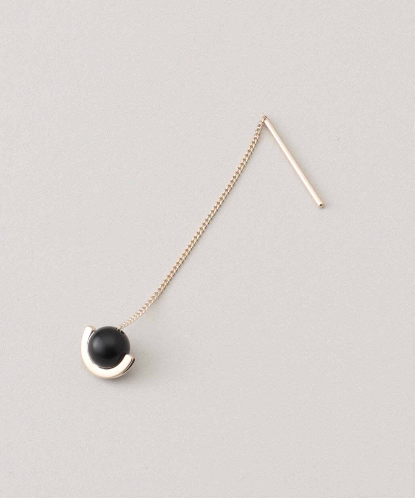 HIROTAKA/ヒロタカ】Mini Beluga Onyx Chain Earring：ピアス（片耳用 