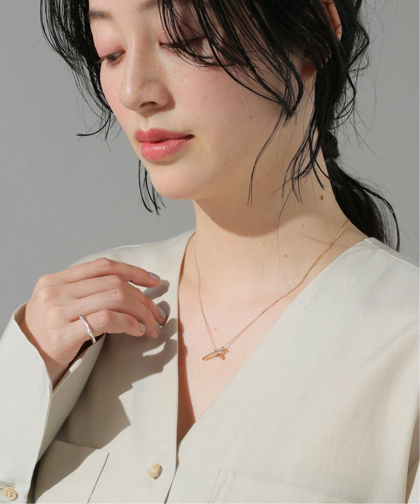 HIROTAKA/ヒロタカ】Drosera Diamond Short Bar Neckl：ネックレス  