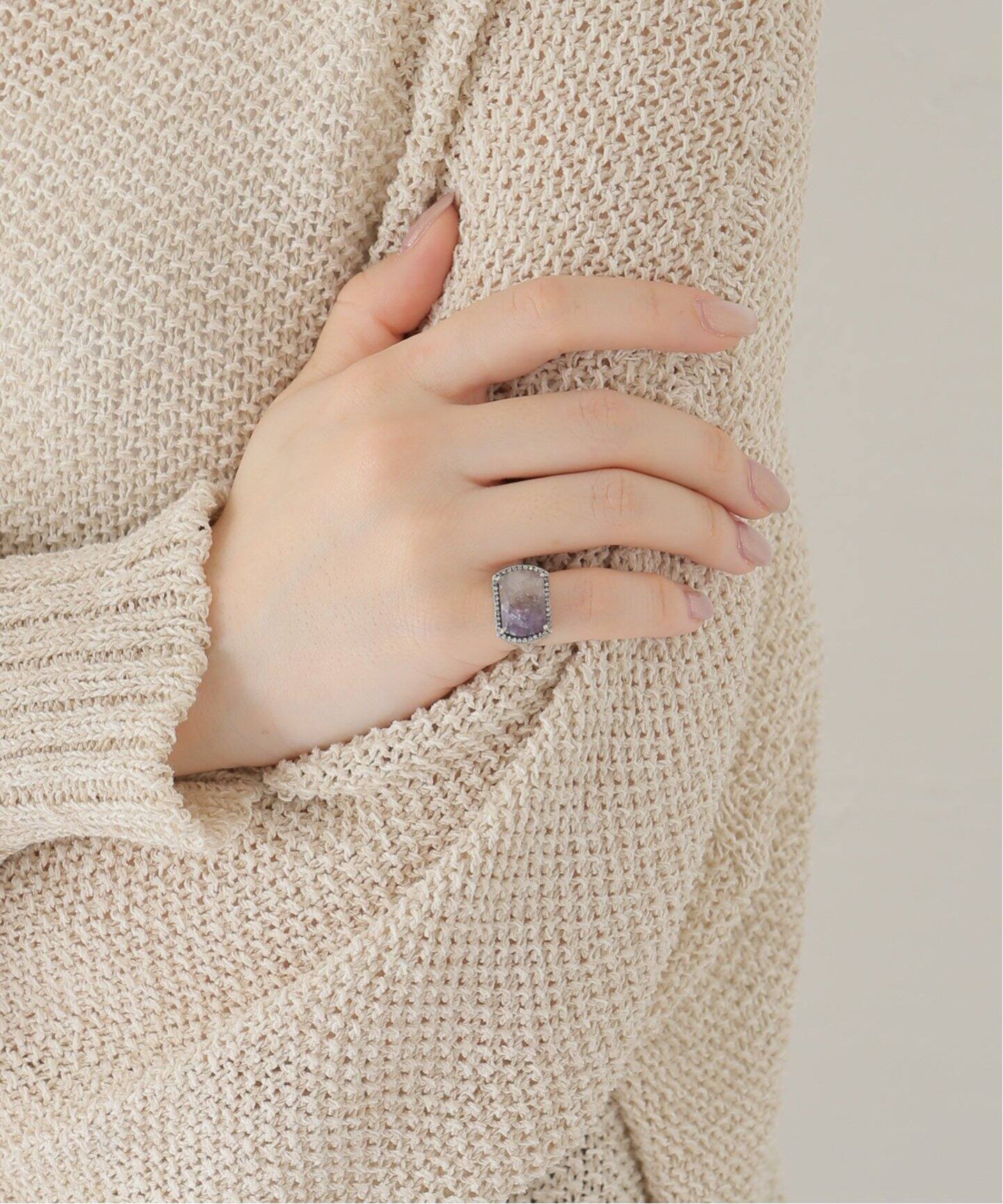 Adlin Hue/アドリン ヒュー】Canan Ring White Diamonnds